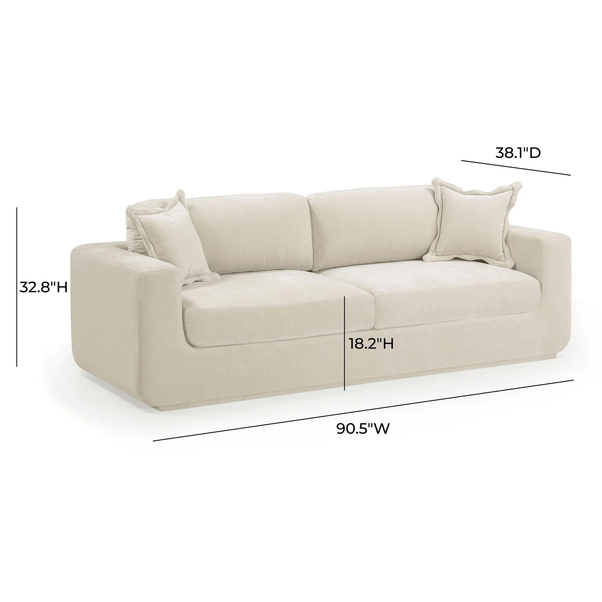 Miri Cream Upcycled Washed Velvet Sofa - Image 7