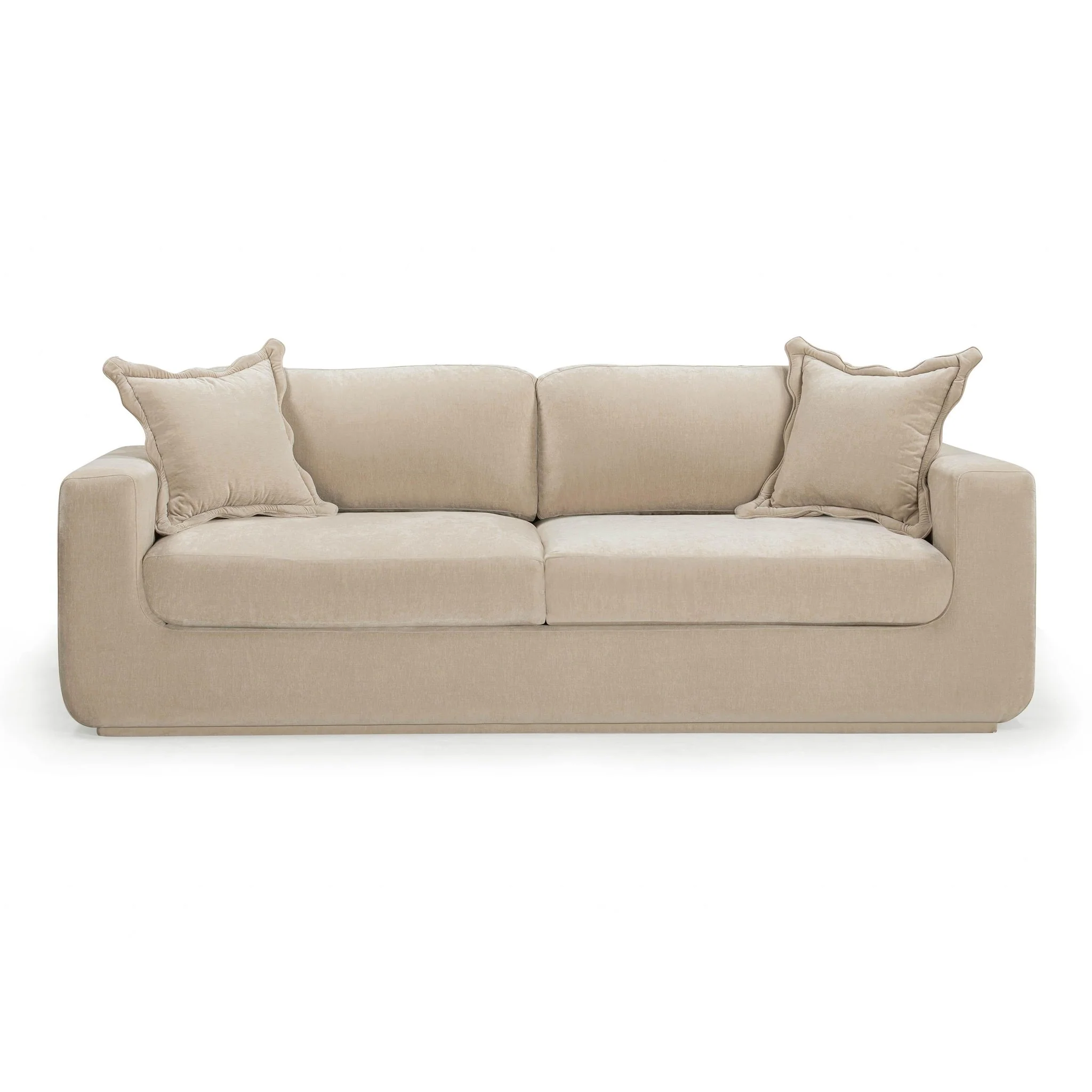 Miri Sand Upcycled Washed Velvet Sofa - Image 3