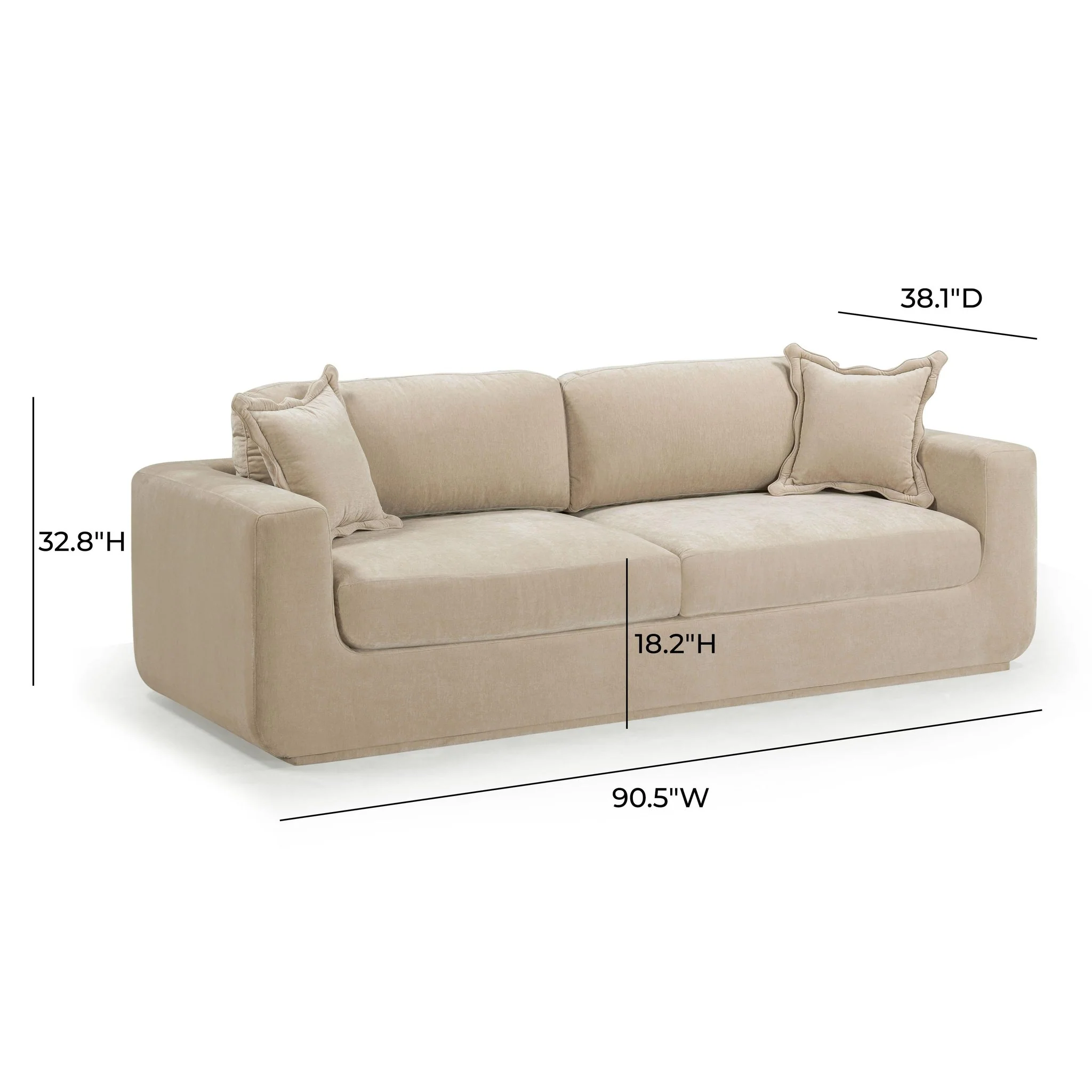 Miri Sand Upcycled Washed Velvet Sofa - Image 7