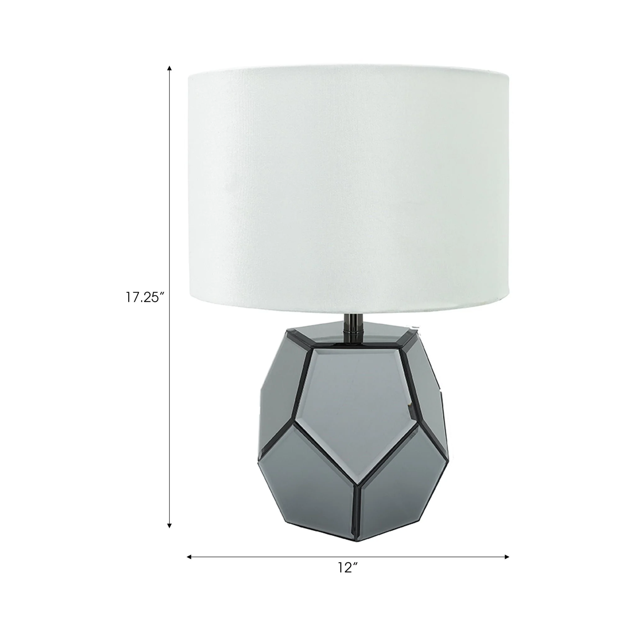 Mirrored 17.25" Facetd Table Lamp, Silver - Image 6