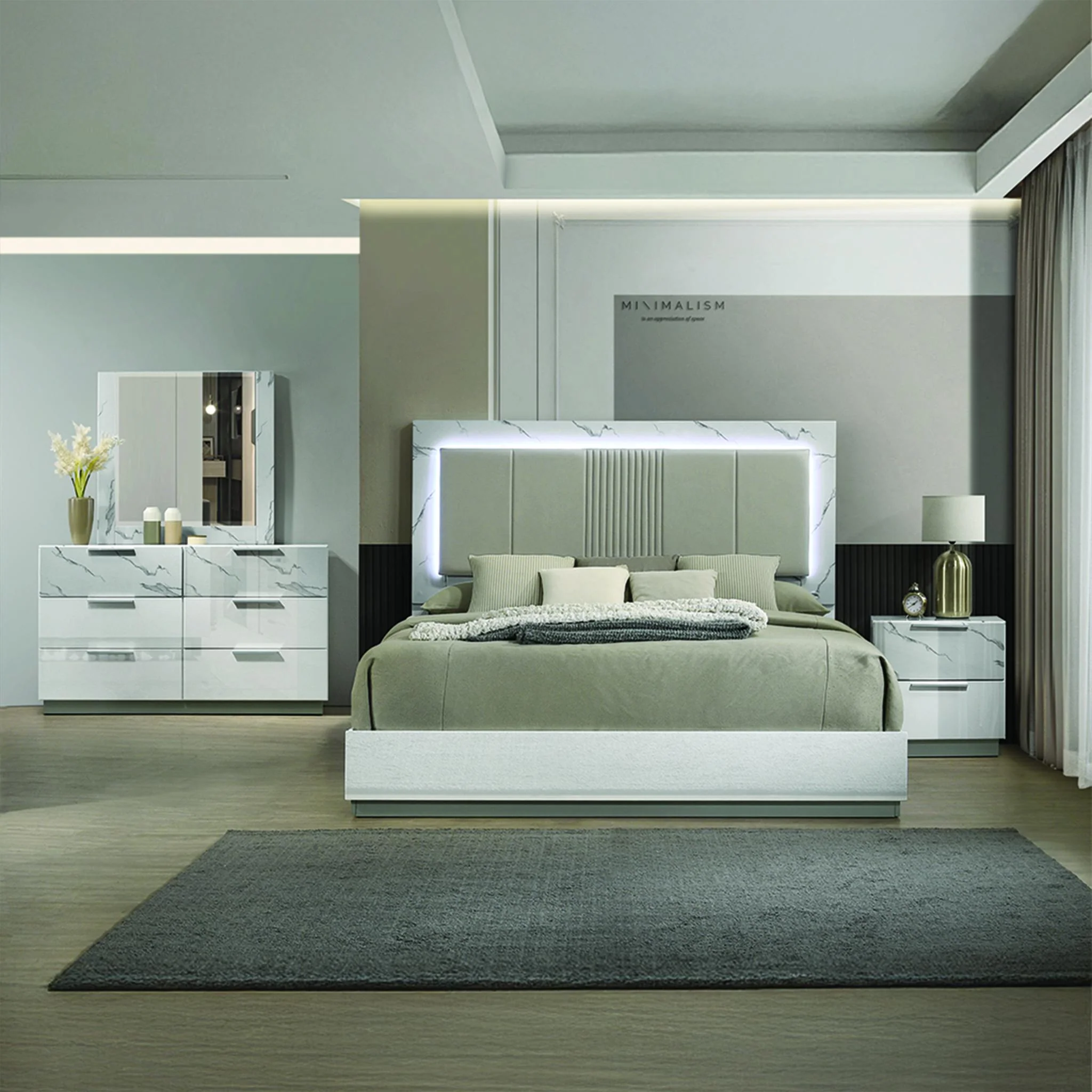 Mist King 4PC Bedroom Set White - Image 18