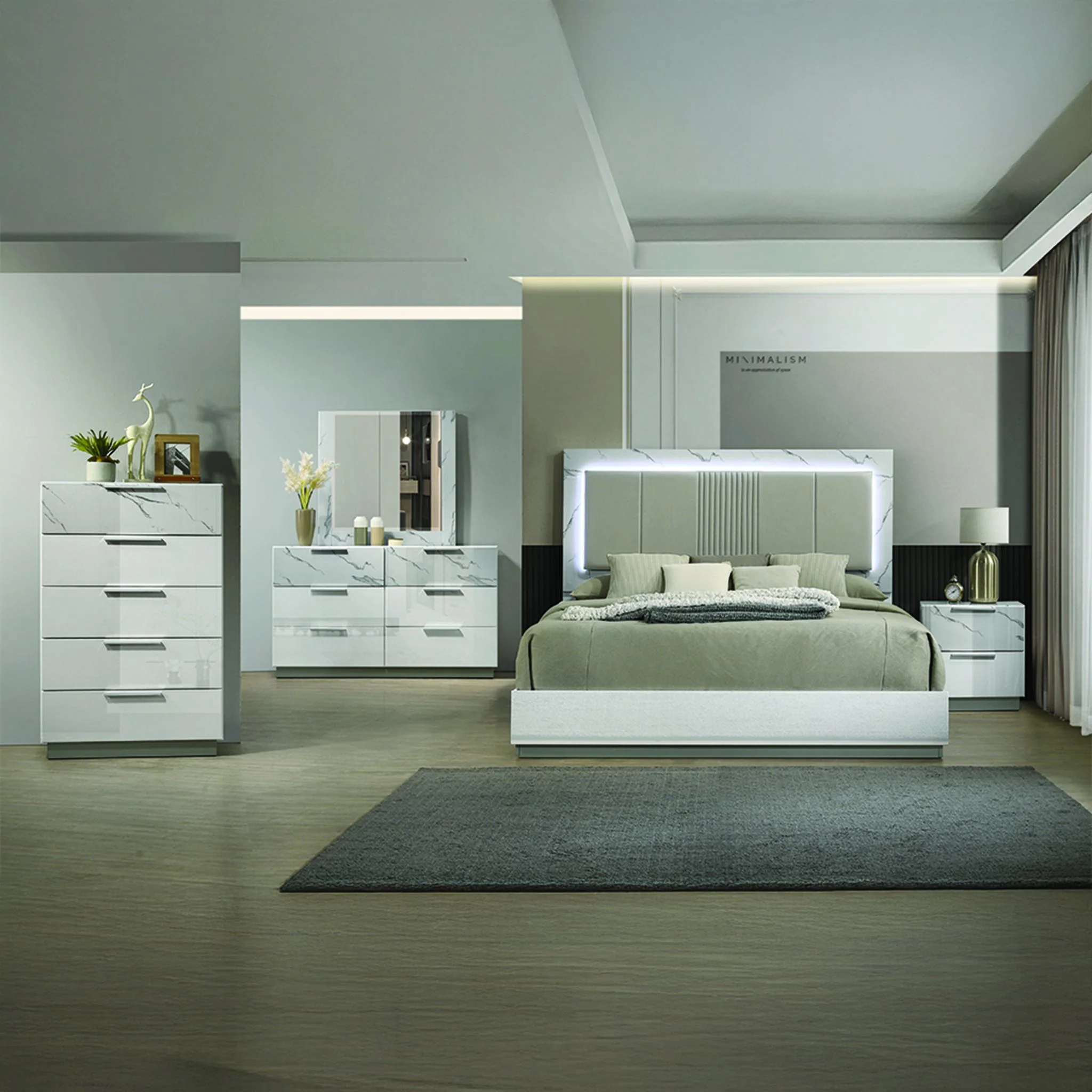 Mist King 5PC Bedroom Set White - Image 23