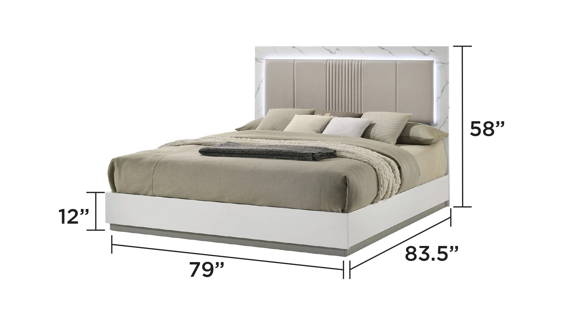 Mist King 5PC Bedroom Set White - Image 3