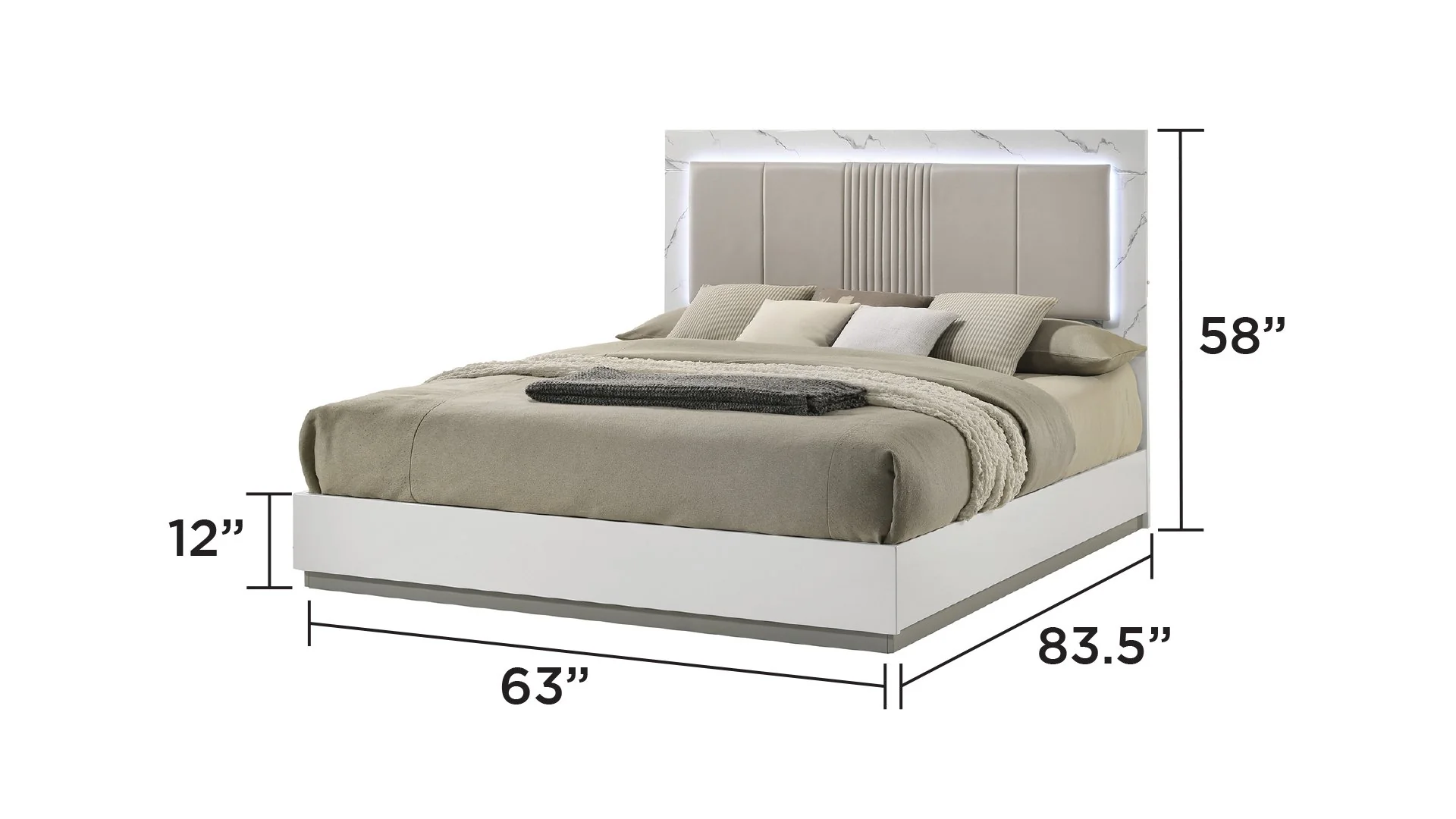 Mist Queen 4PC Bedroom Set White - Image 3