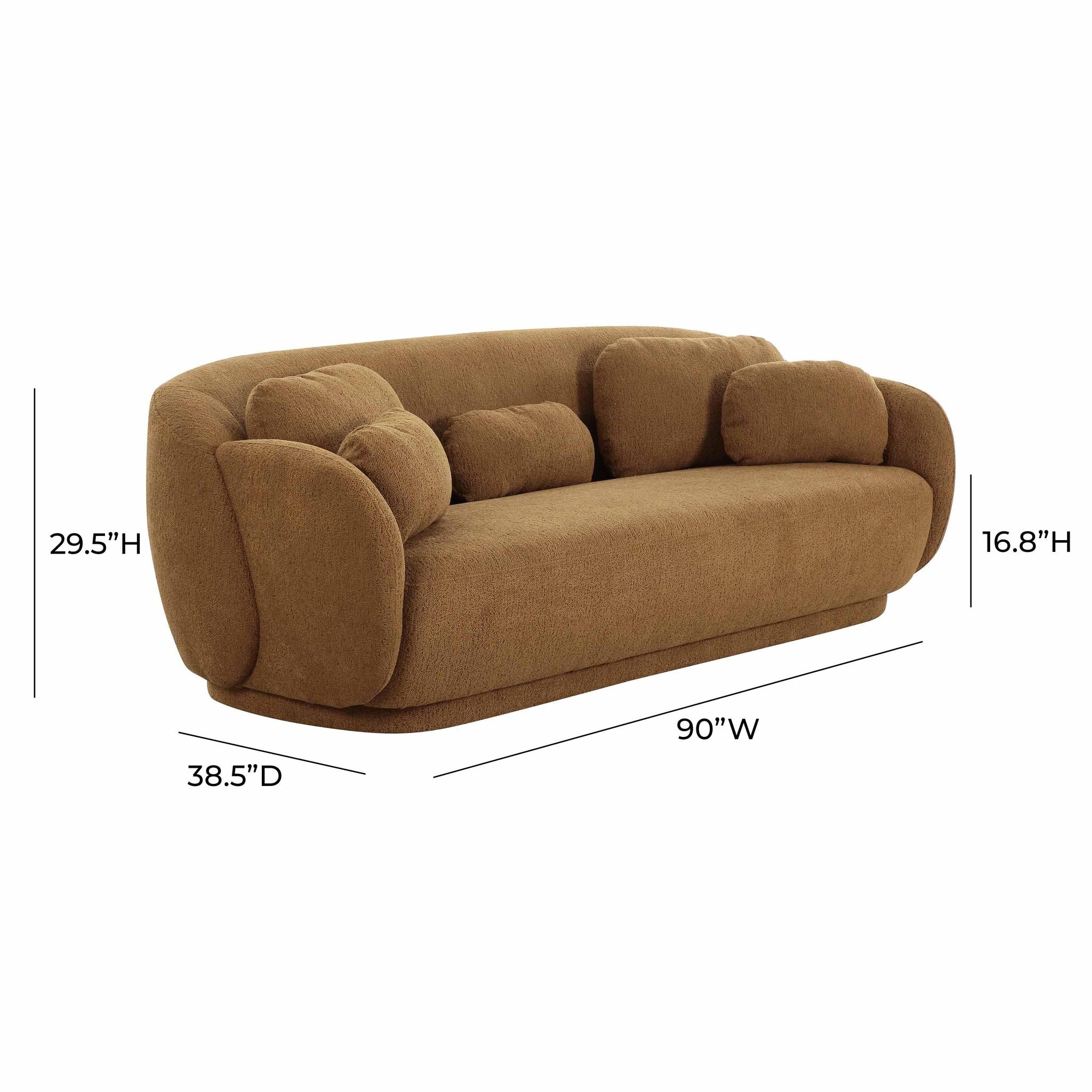 Misty Brown Boucle Sofa - Image 6