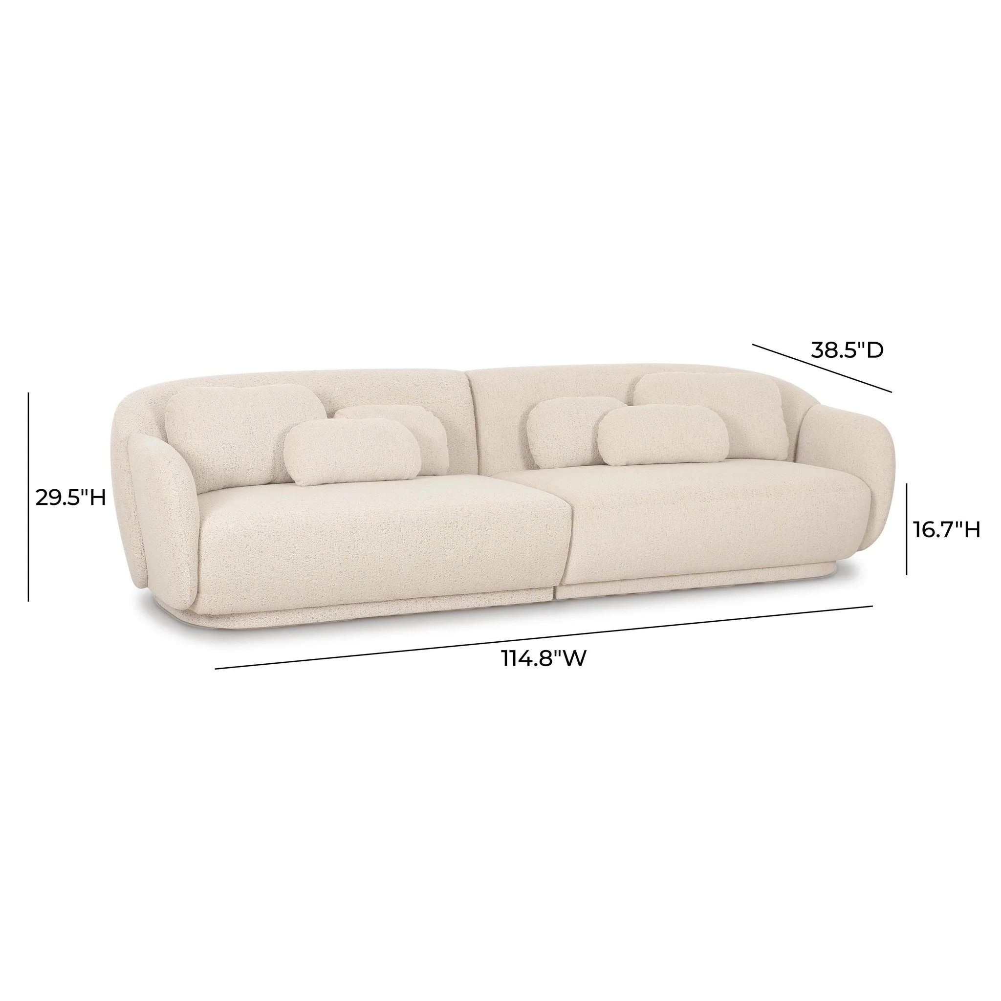 Misty Cream Boucle Modular 4-Seater Sofa - Image 6