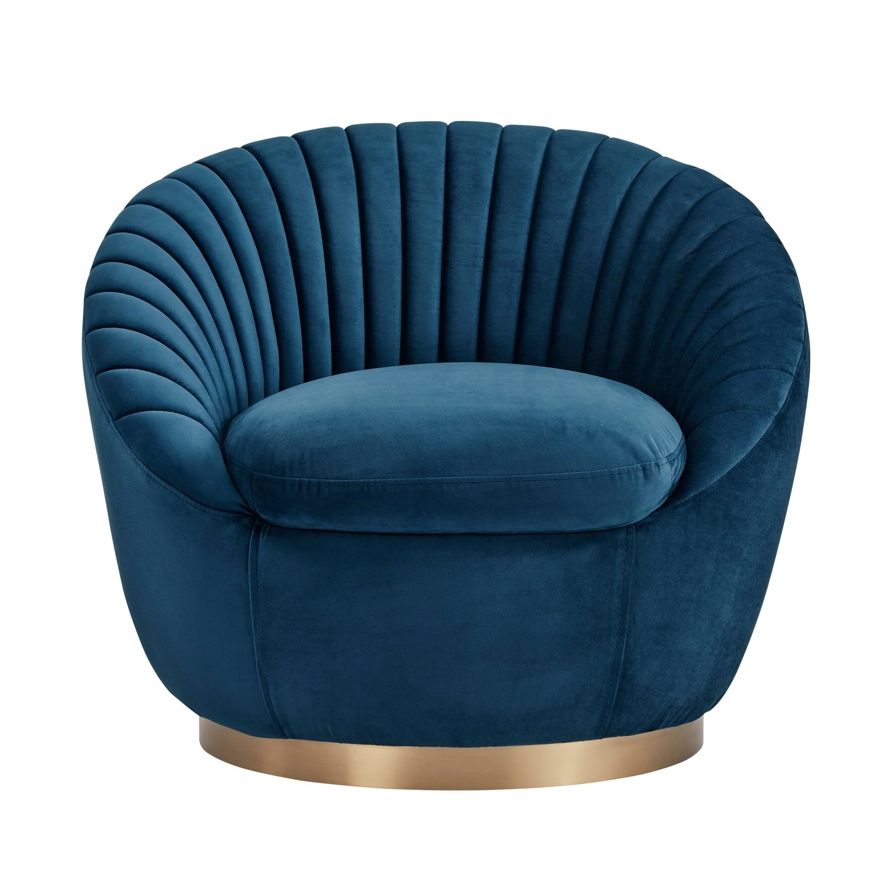 Mitzy Navy Velvet Swivel Accent Chair with Gold Base - Image 2