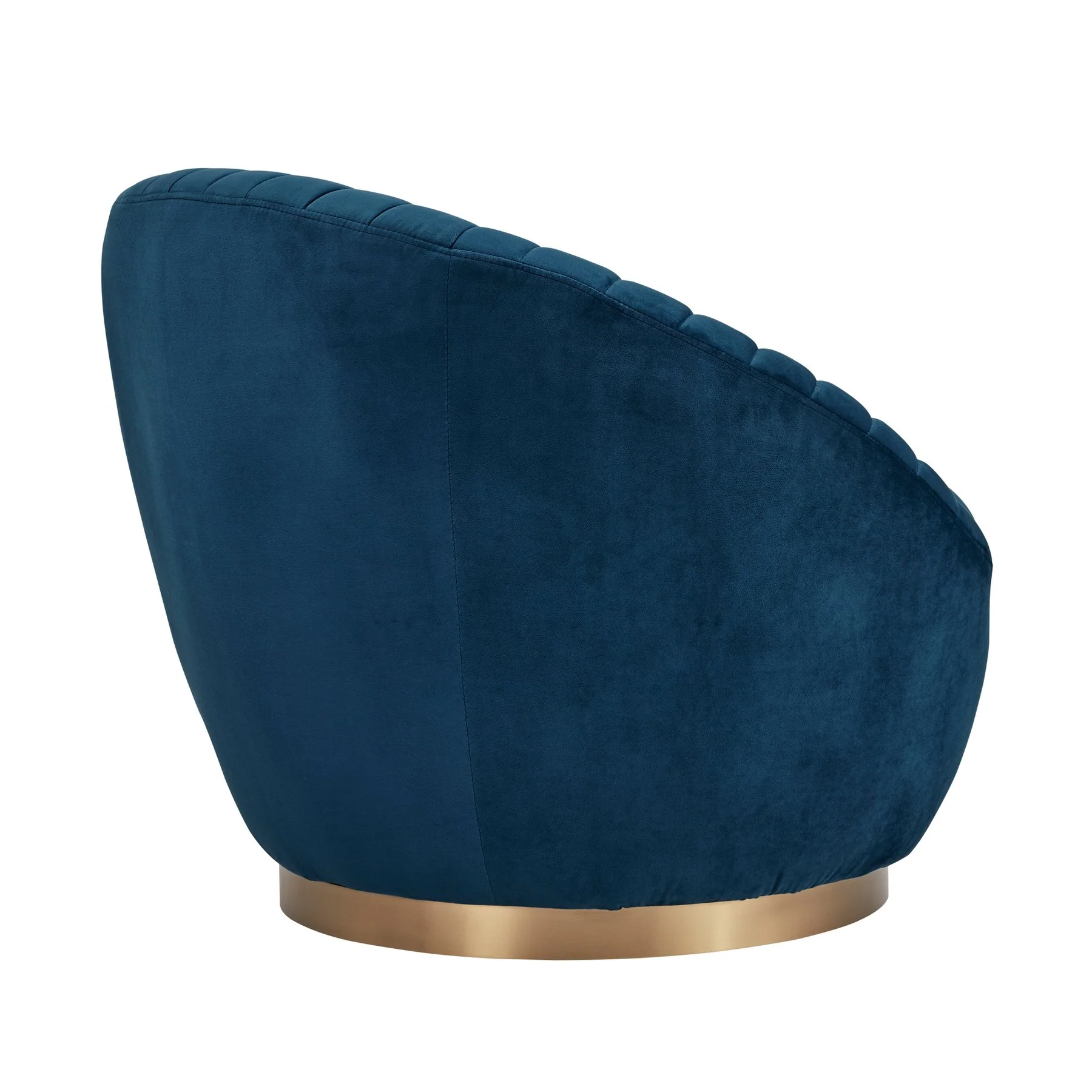 Mitzy Navy Velvet Swivel Accent Chair with Gold Base - Image 3