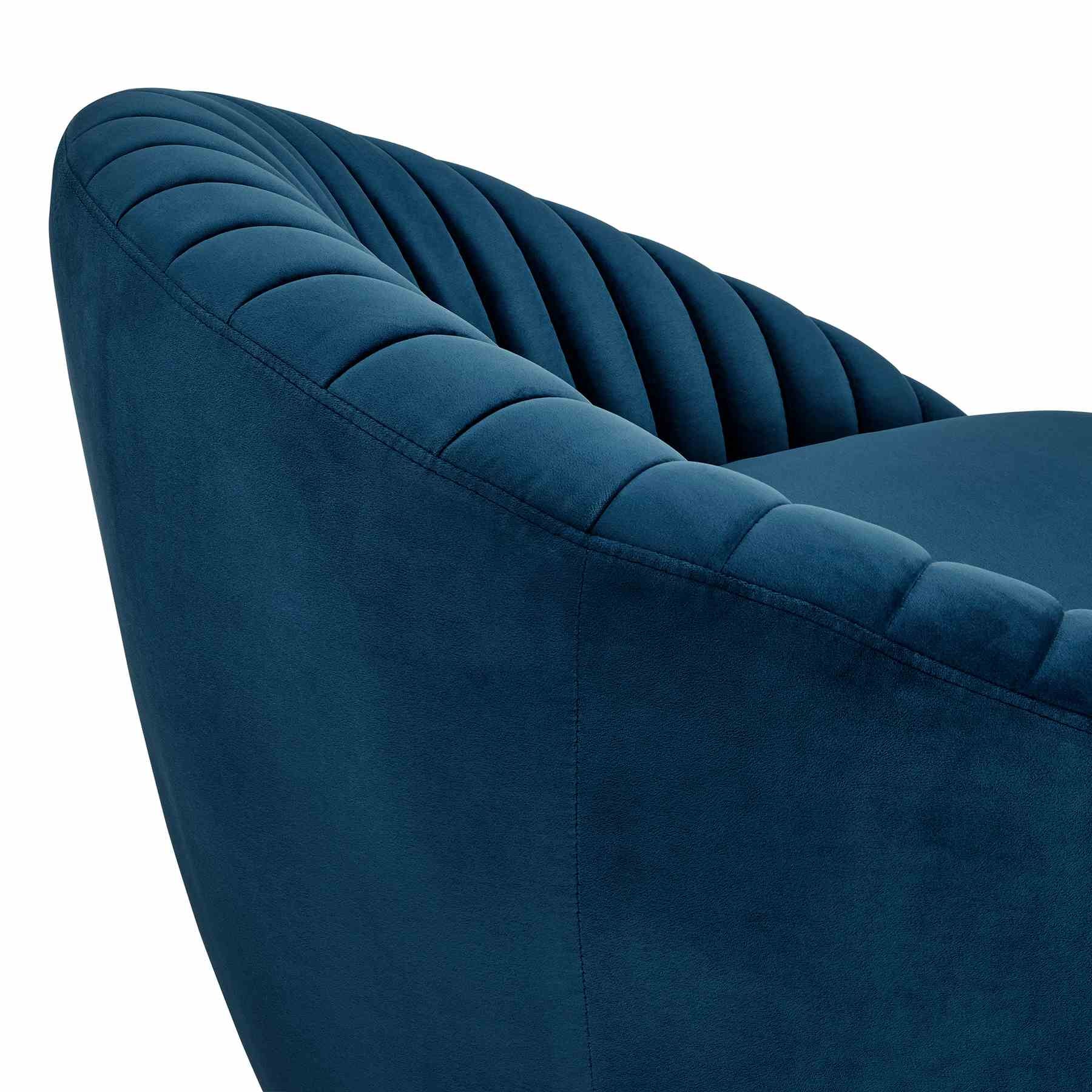 Mitzy Navy Velvet Swivel Accent Chair with Gold Base - Image 5