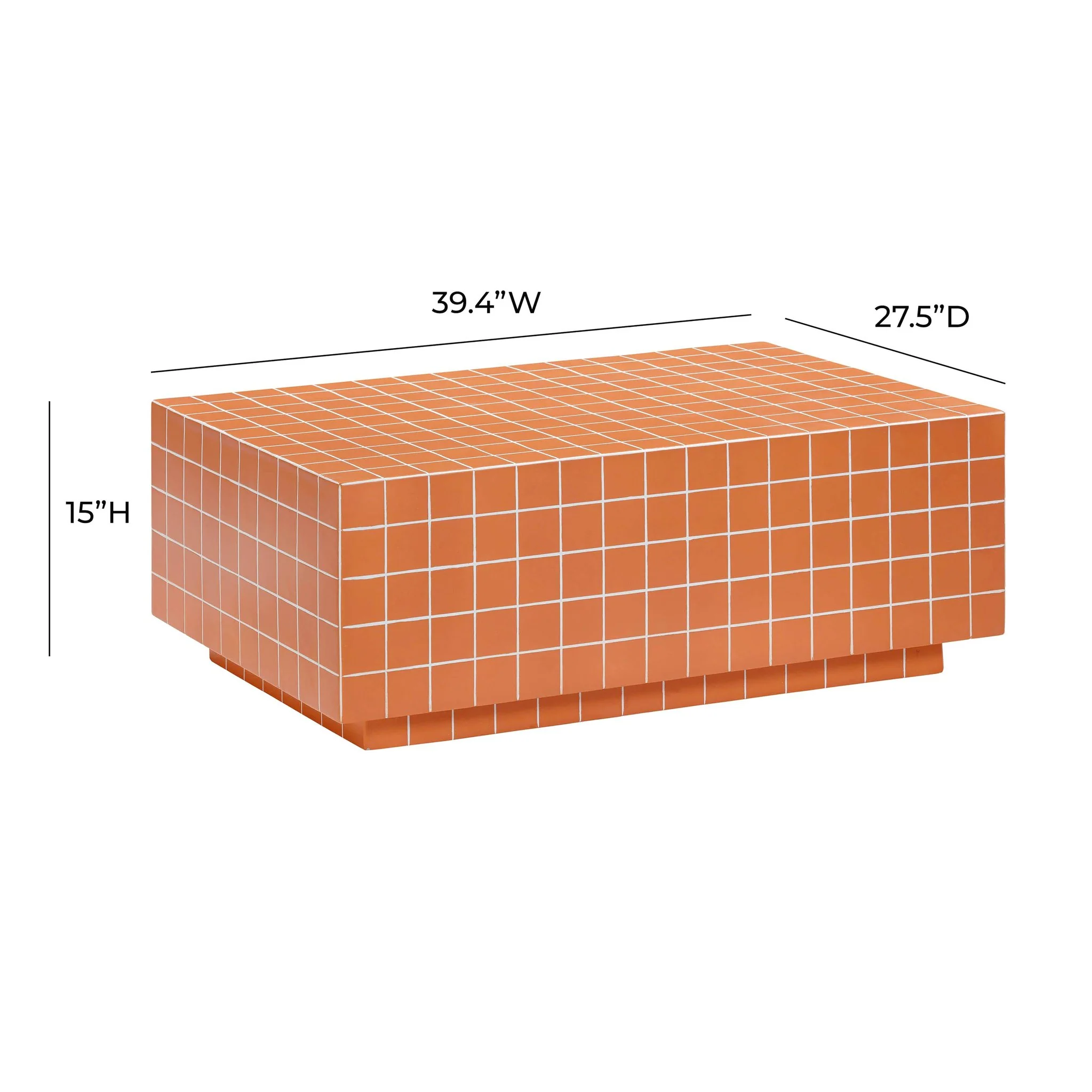 Mixie Brick Orange Tile Indoor / Outdoor Coffee Table - Image 7