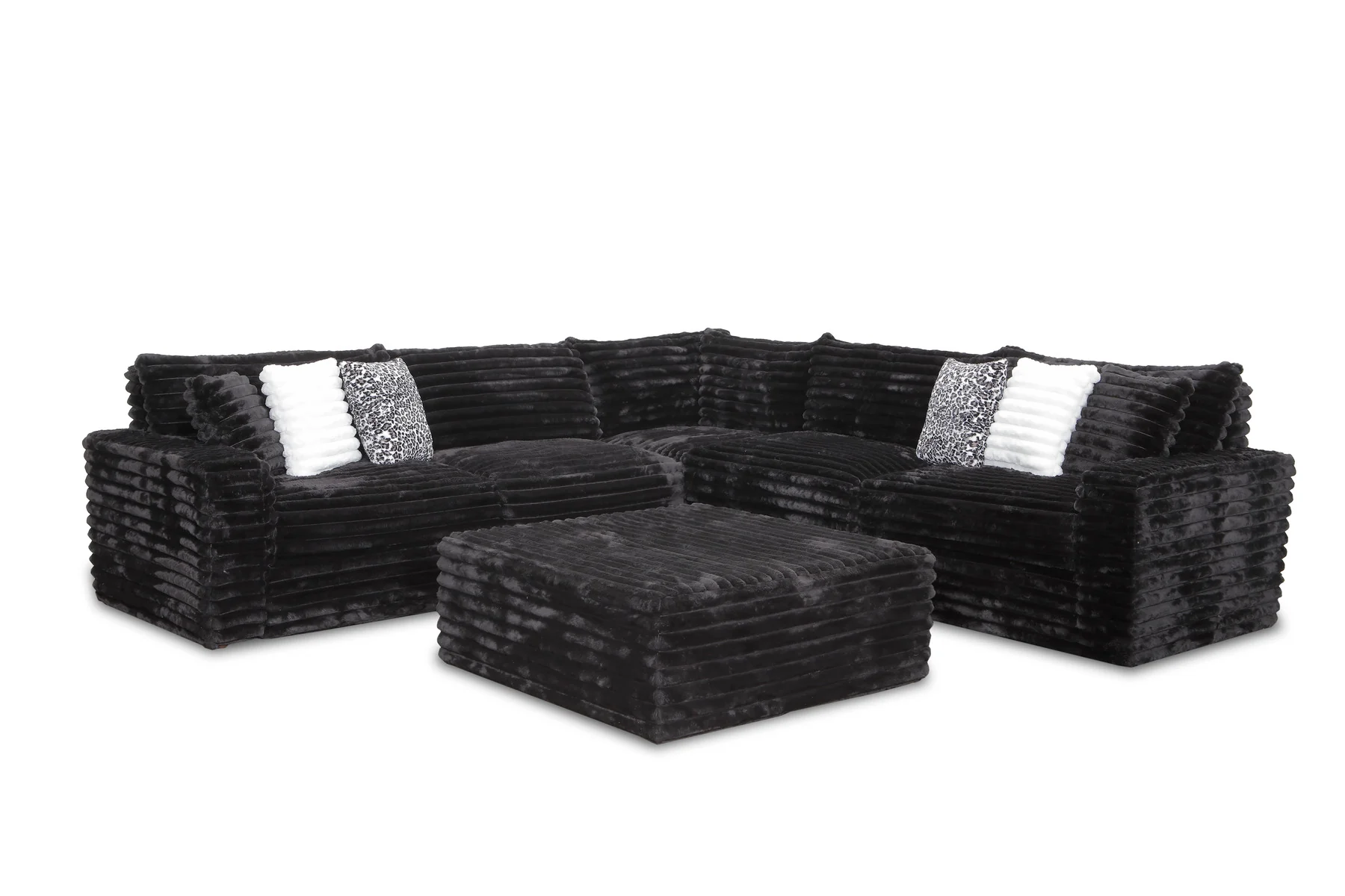 3 Pc Sectional Corduroy Fabric - Image 2