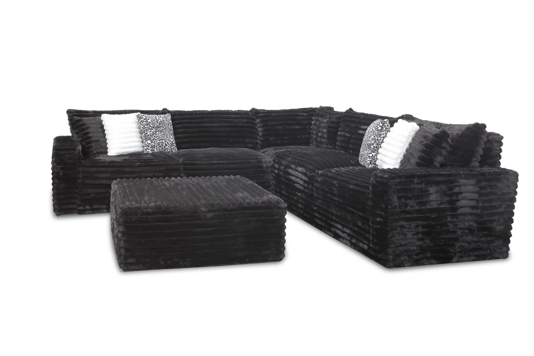 3 Pc Sectional Corduroy Fabric - Image 4