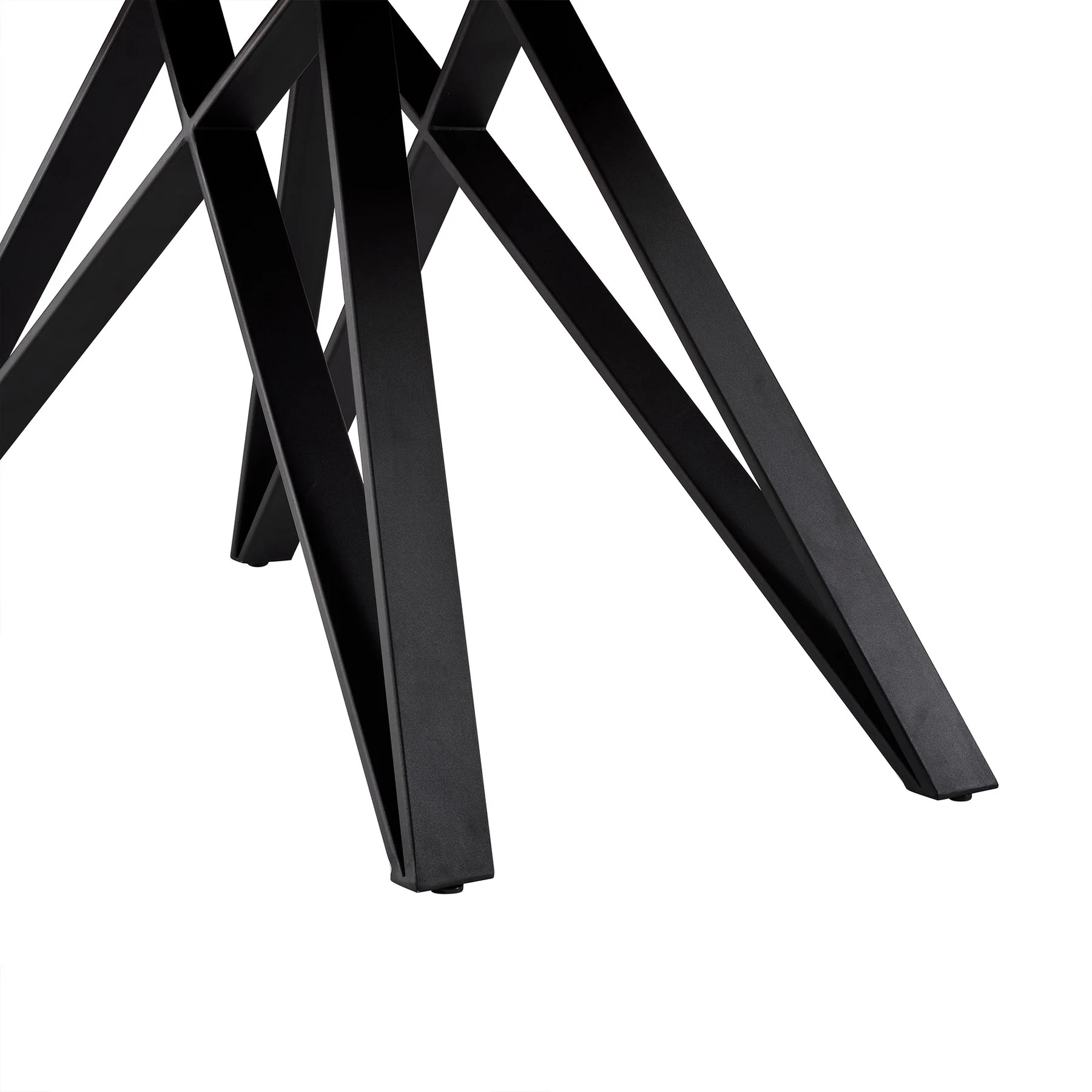 Modena Contemporary Dining Table in Matte Black Finish and Walnut Wood Top - Image 6