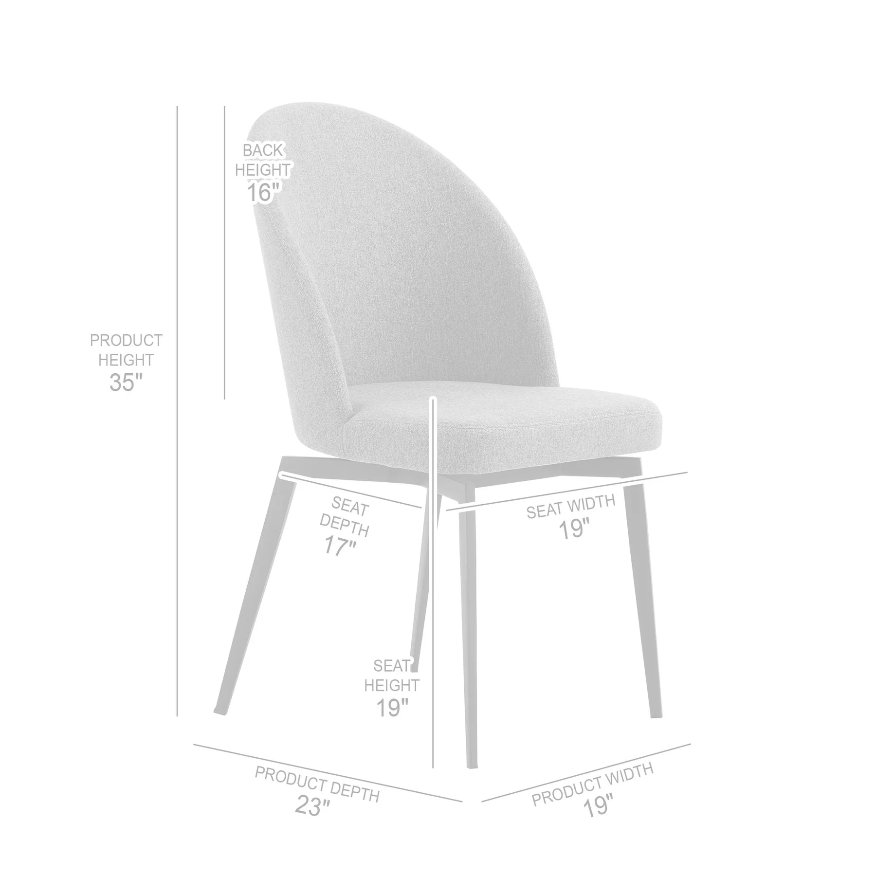 Modena Quartz 7 Piece Dining Set with Gray Fabric Chairs - Image 12