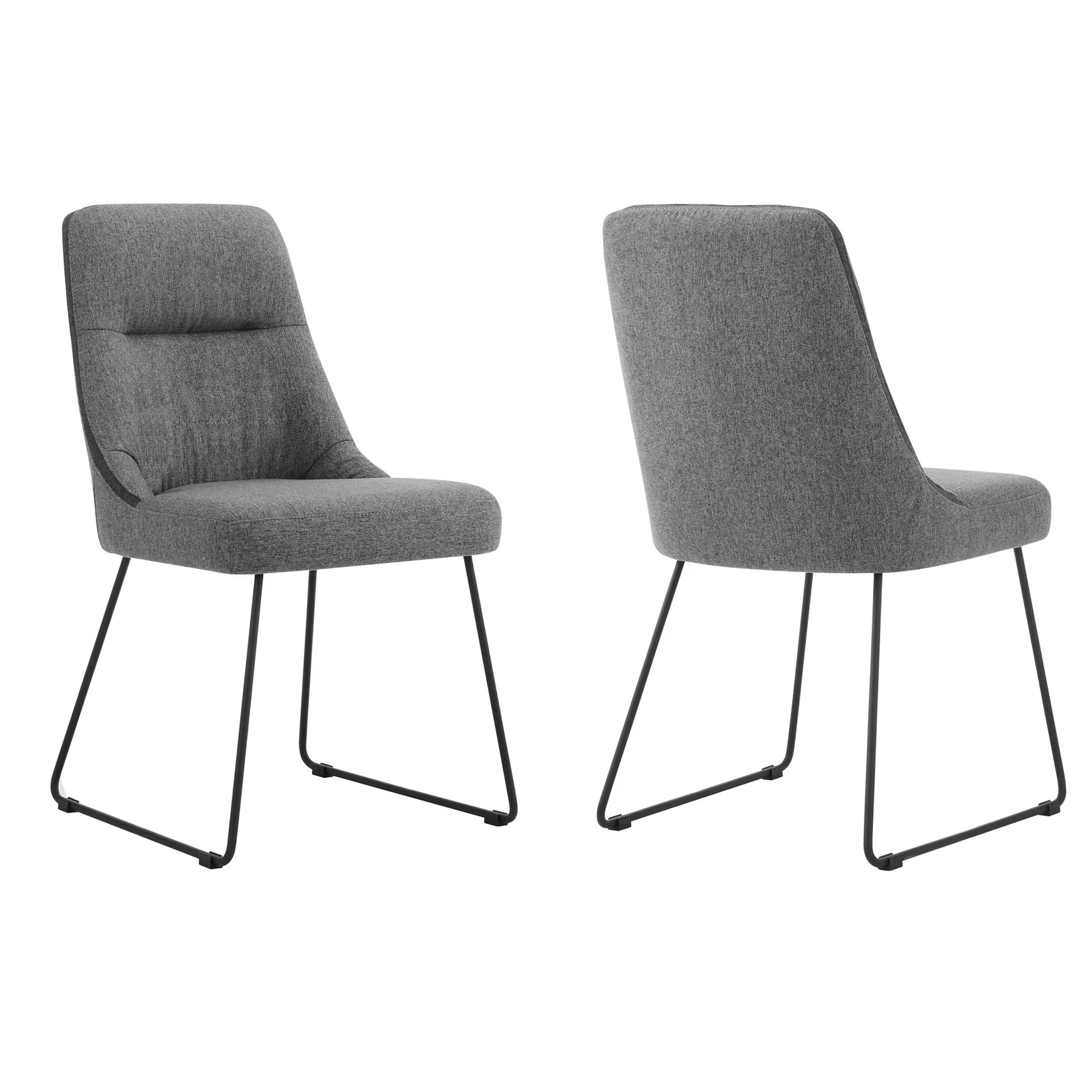 Modena Quartz 7 Piece Dining Set with Gray Fabric Chairs - Image 3