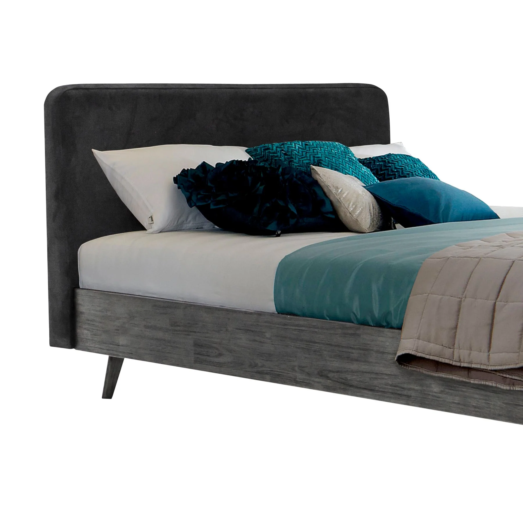 Mohave Mid-Century Tundra Gray Acacia King Platform Bed - Image 2