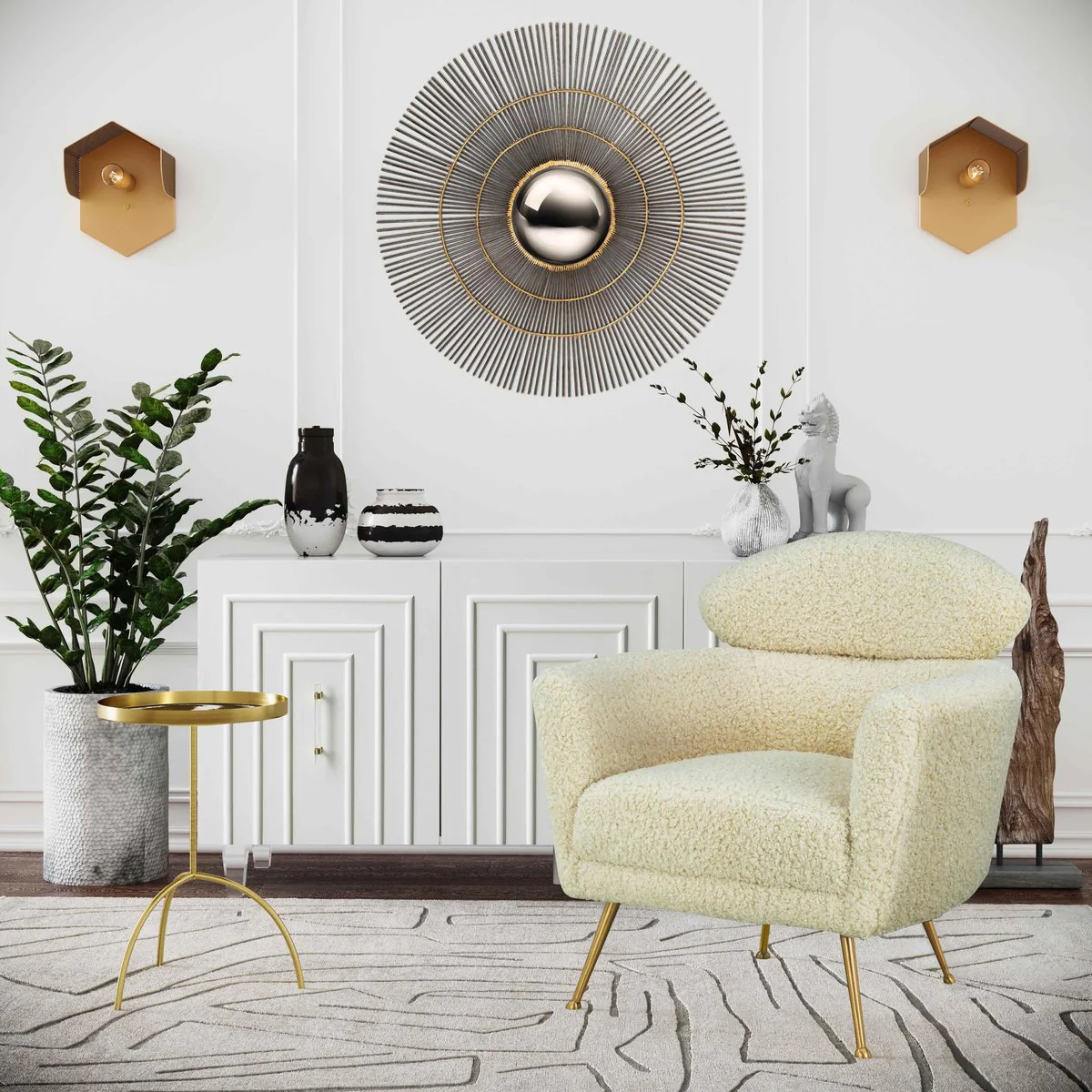 Mokhtar Tan Hexagon Wall Sconce - Image 2