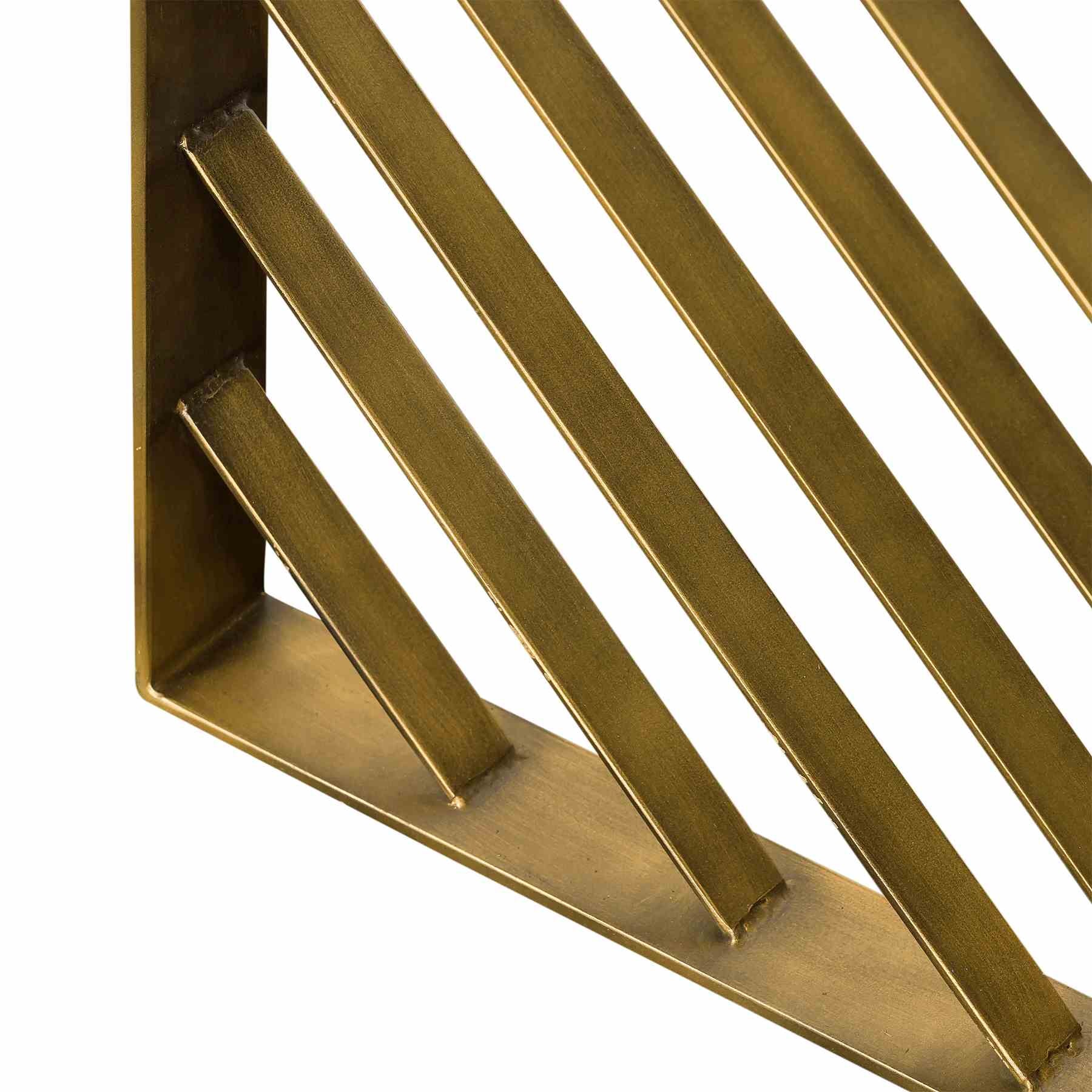 Monaco Black Wood Side Table with Antique Brass Accent - Image 7