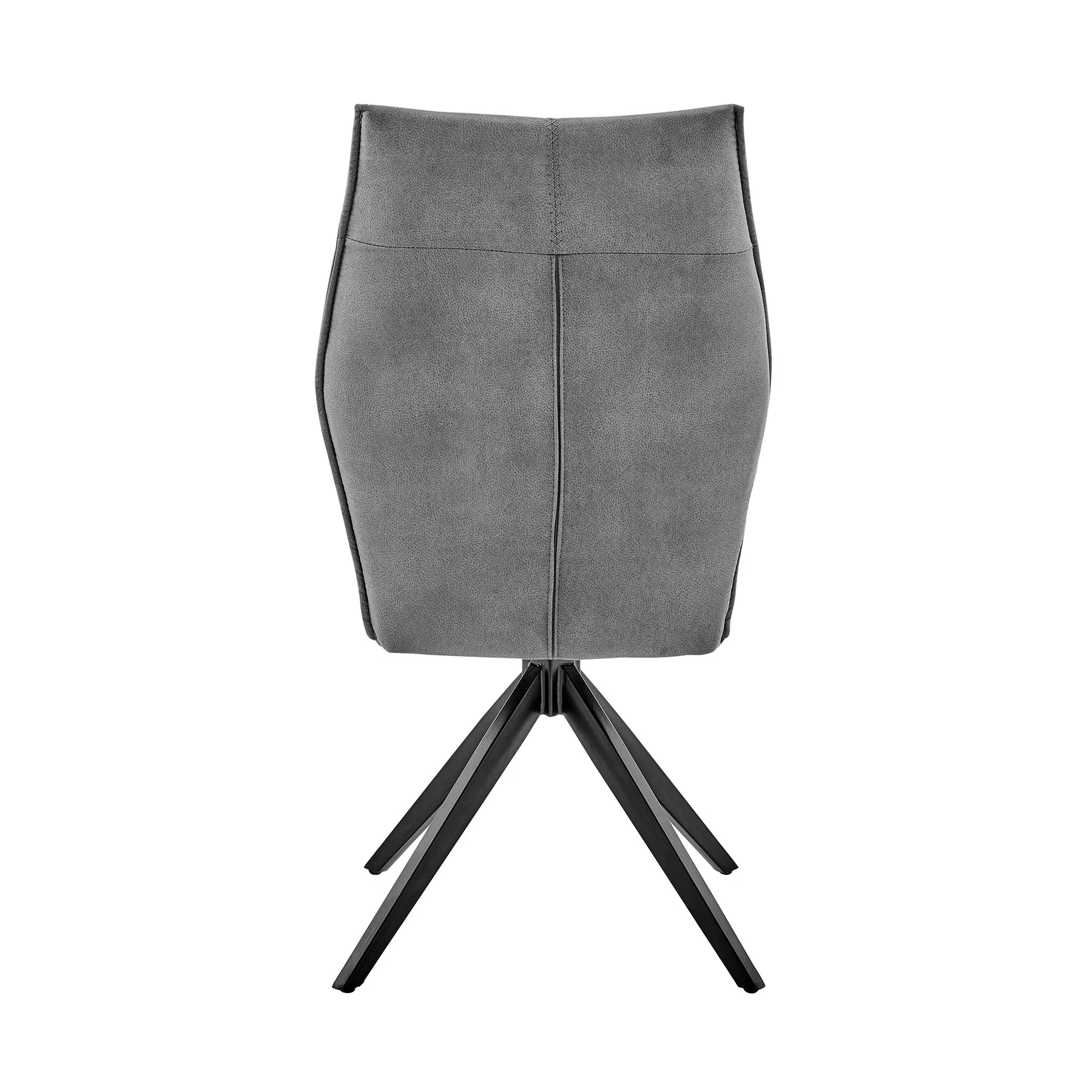 Monarch Swivel Dining Room Accent Chair in Charcoal Fabric and Black Finish - Set of 2 - Image 5