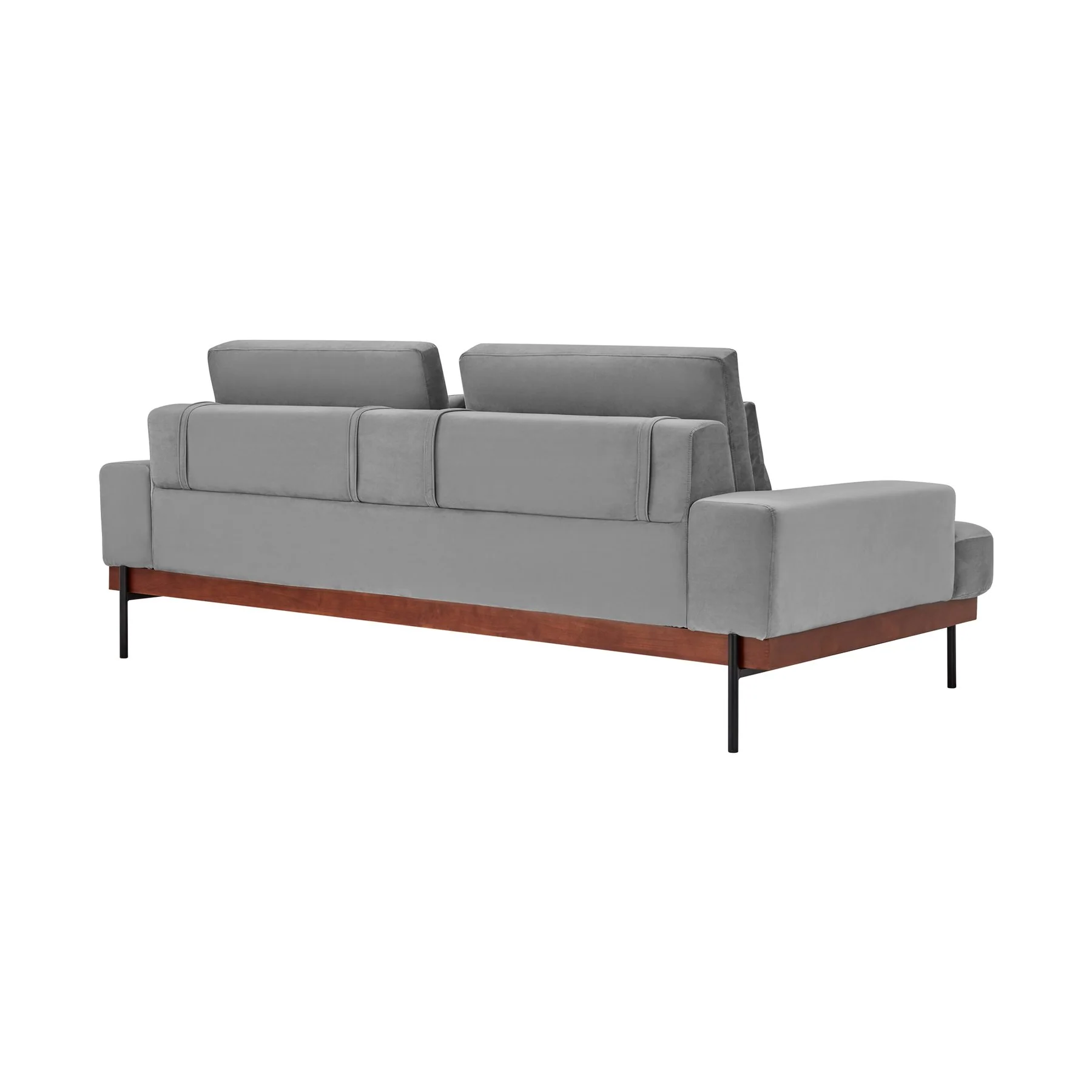 Monet 86" Mid-Century Modern Gray Velvet Sofa - Image 3
