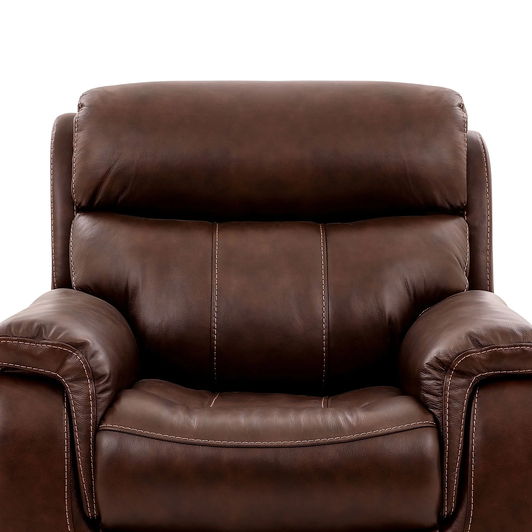Montague Dual Power Headrest and Lumbar Support Recliner Chair in Genuine Brown Leather - Image 4