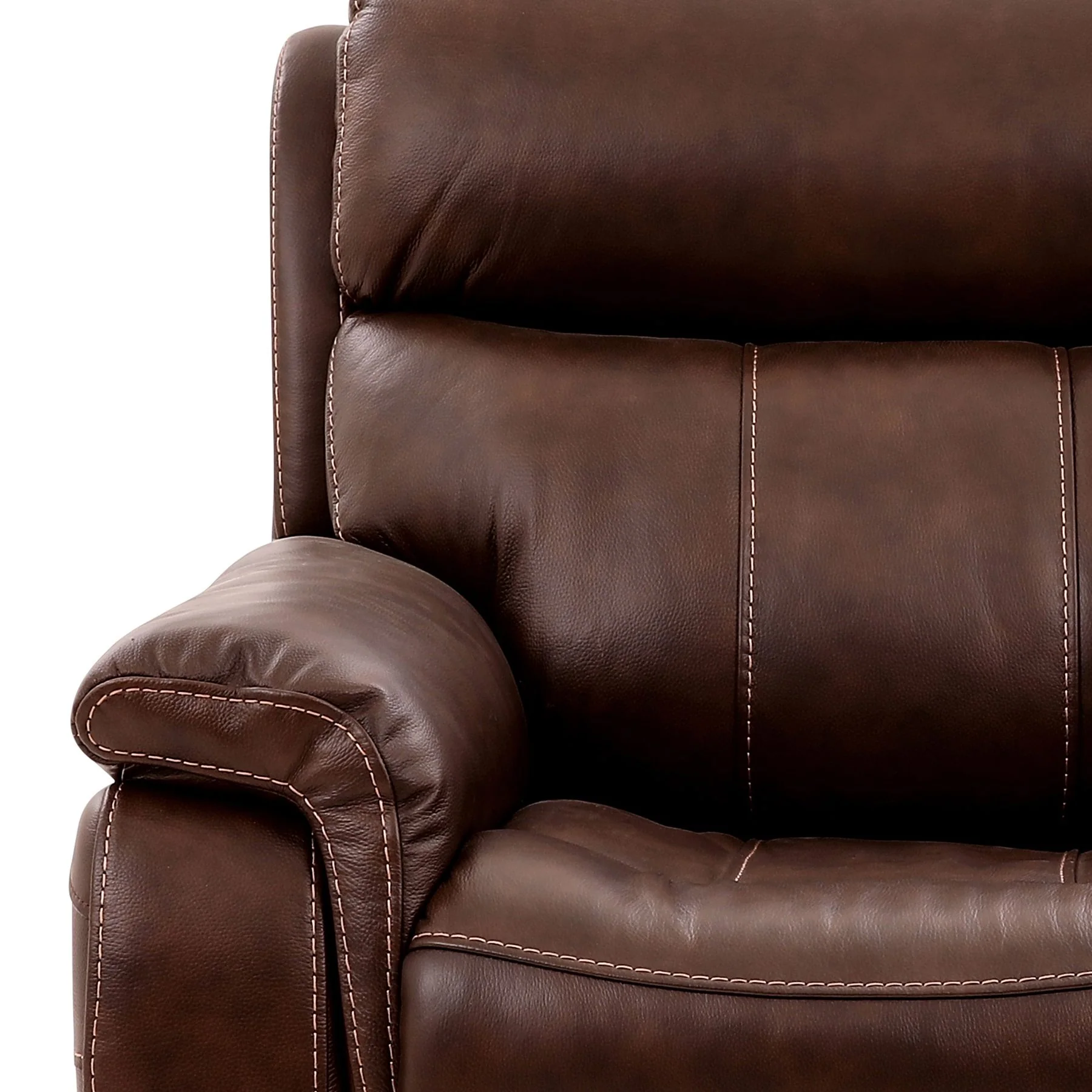 Montague Dual Power Headrest and Lumbar Support Recliner Chair in Genuine Brown Leather - Image 5