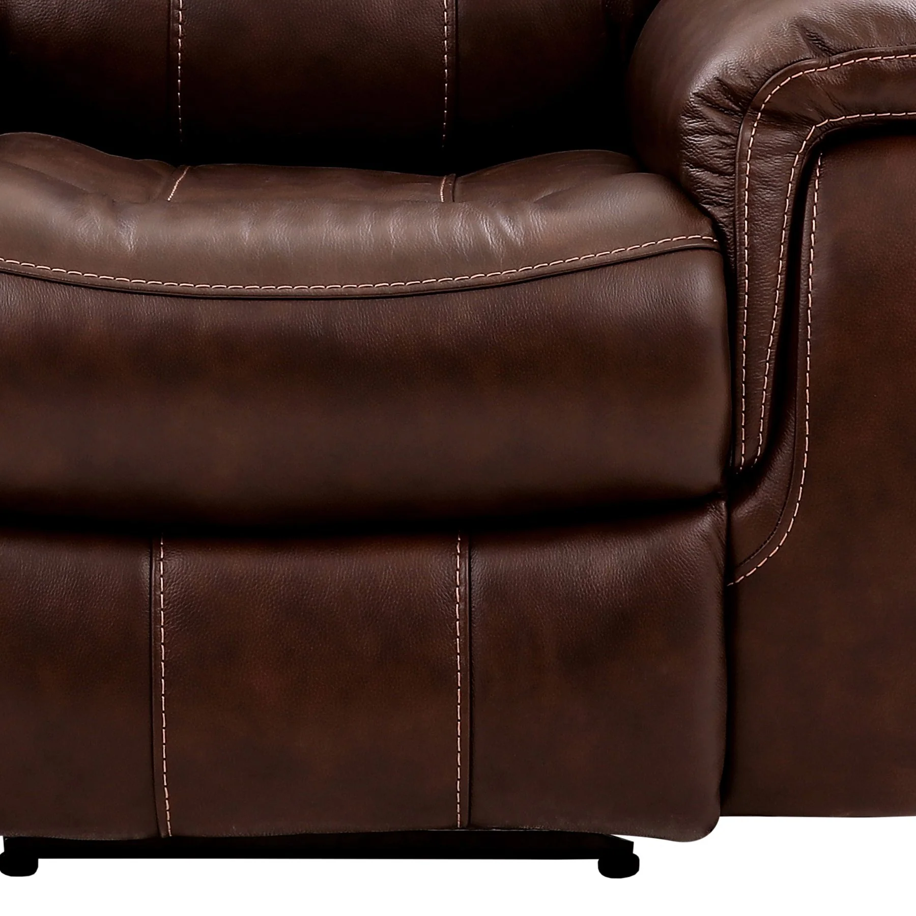 Montague Dual Power Headrest and Lumbar Support Recliner Chair in Genuine Brown Leather - Image 6
