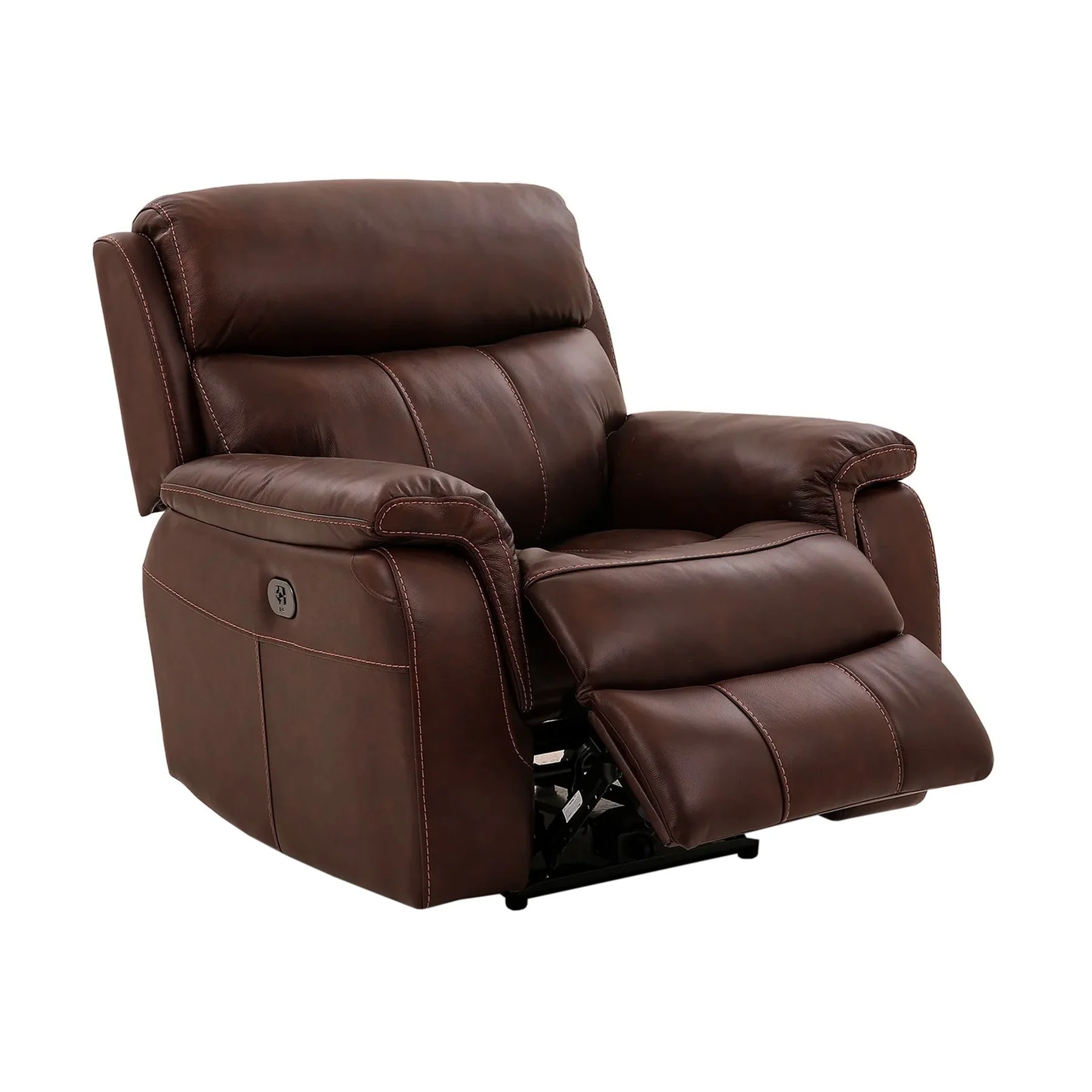 Montague Dual Power Reclining 2 Piece Sofa and Recliner Set in Genuine Brown Leather - Image 5