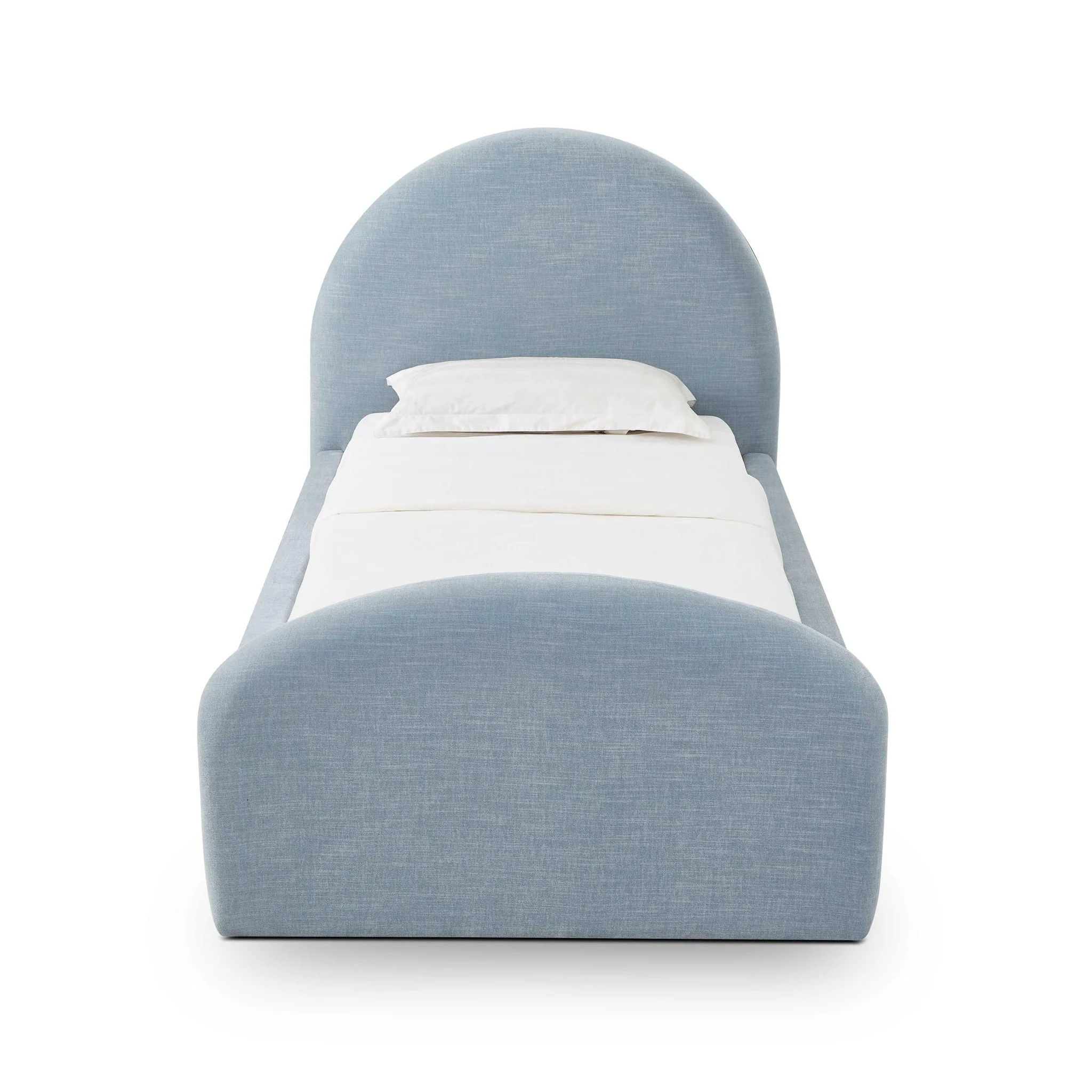 Moon Chambray Blue Chenille Twin Bed - Image 3