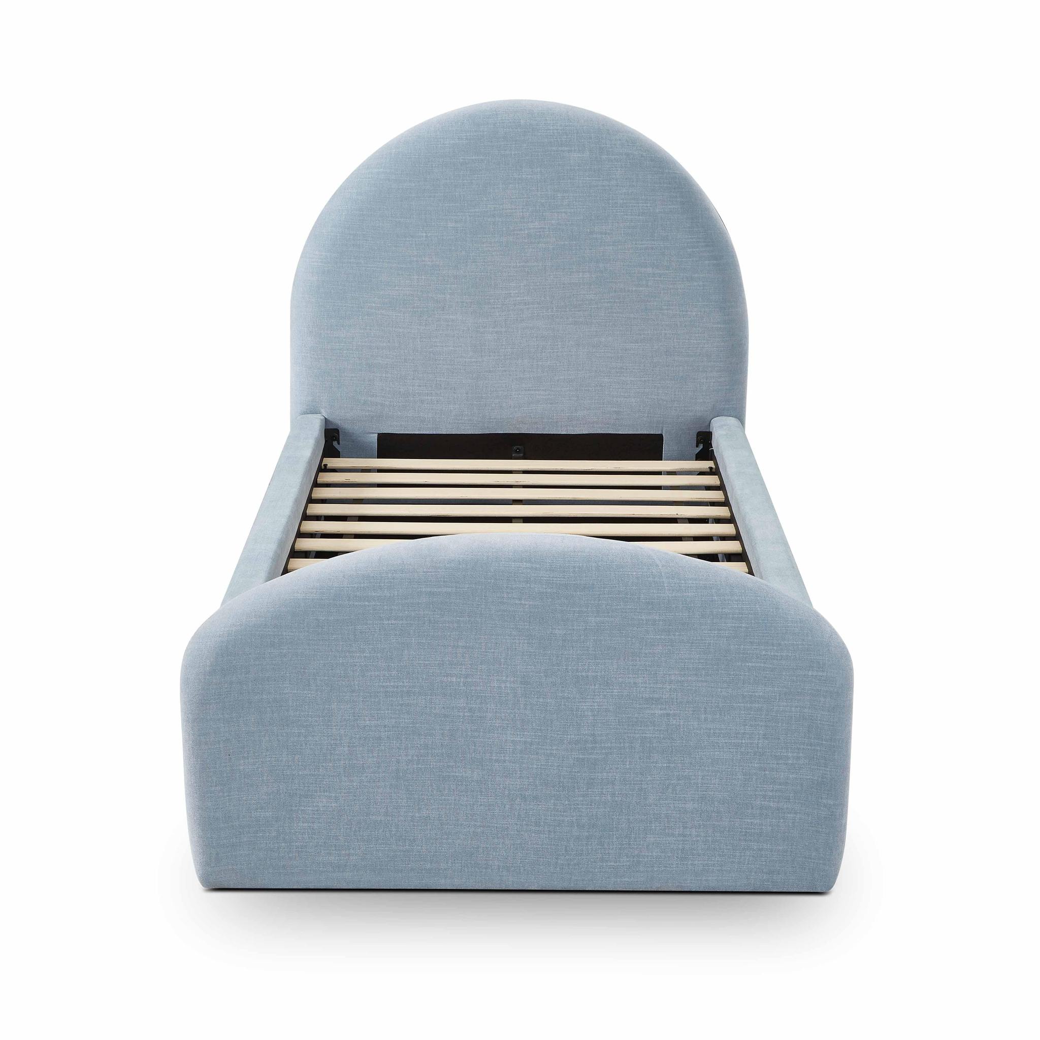 Moon Chambray Blue Chenille Twin Bed - Image 5