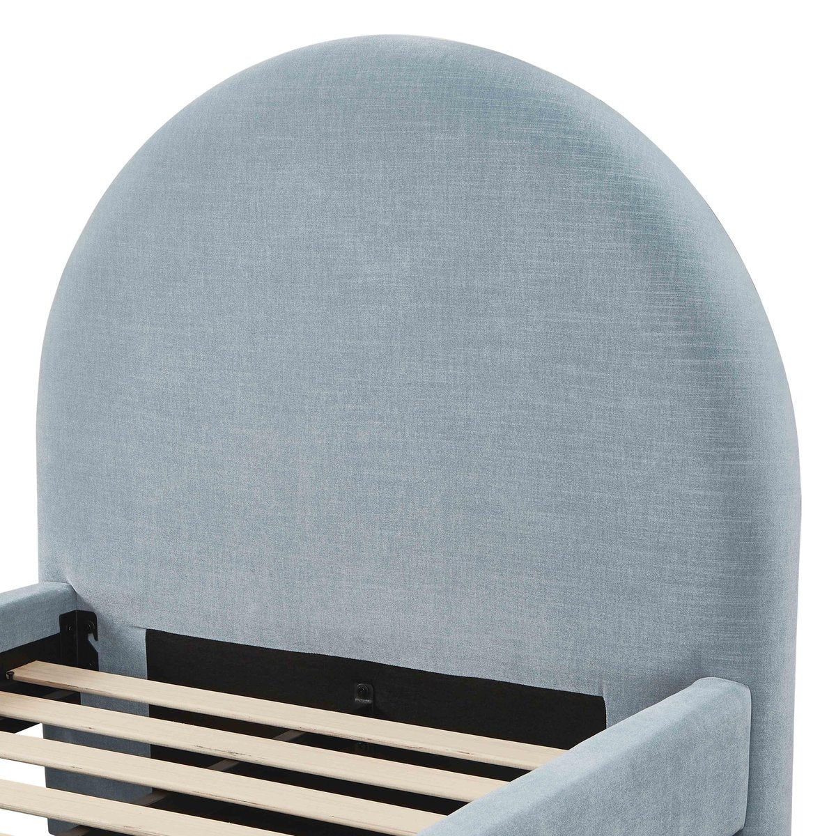 Moon Chambray Blue Chenille Twin Trundle Bed - Image 9