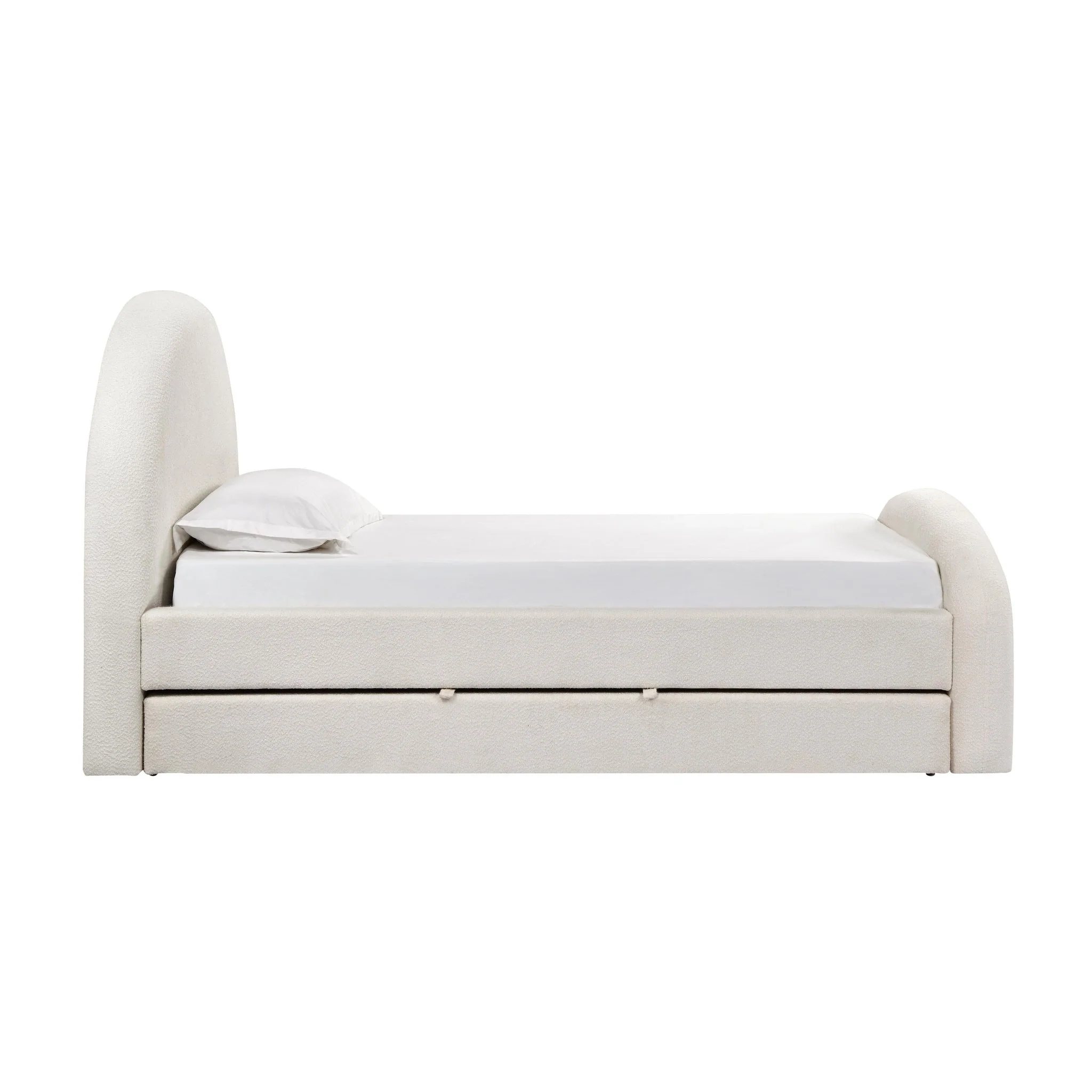 Moon Cream Boucle Twin Trundle Bed - Image 6