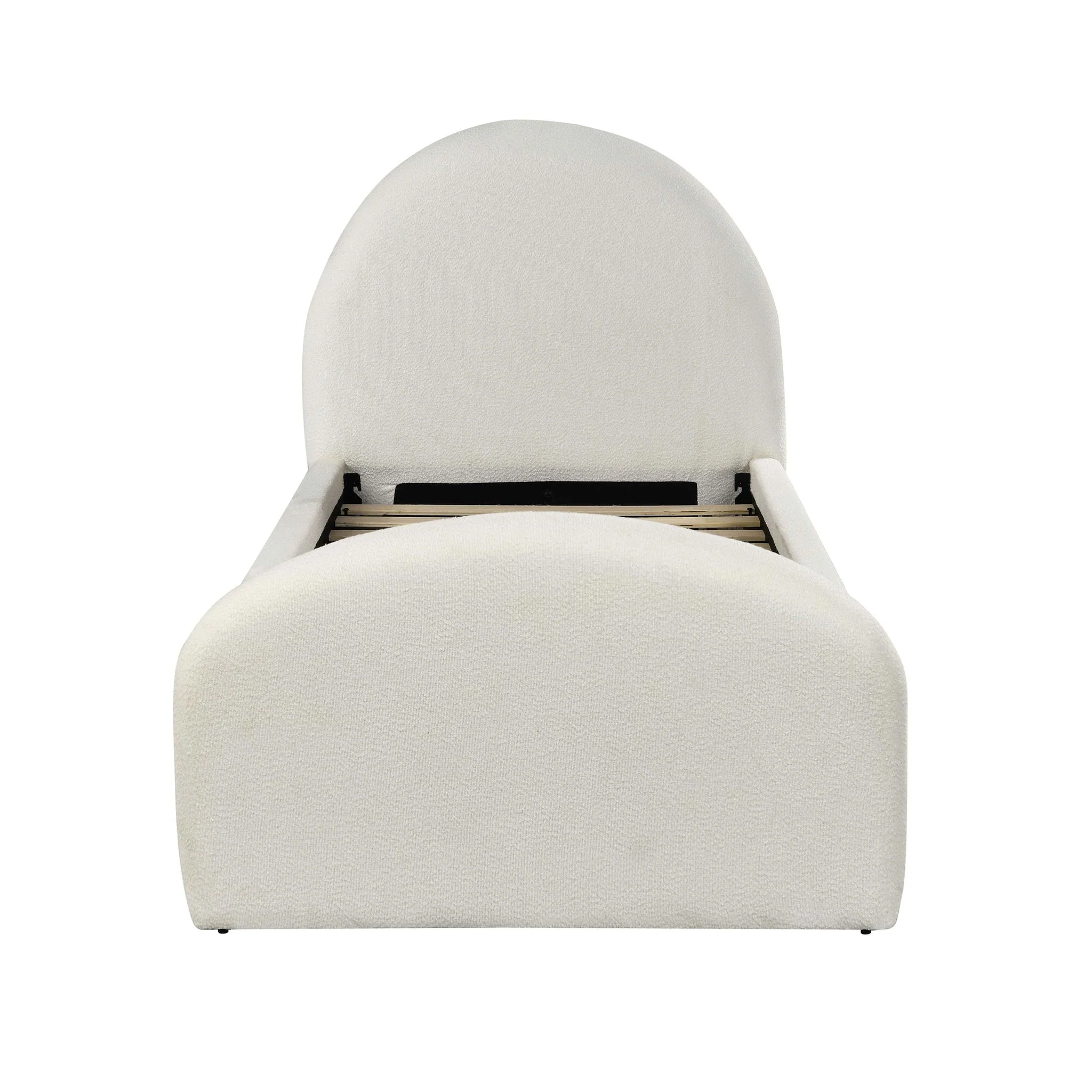 Moon Cream Boucle Twin Trundle Bed - Image 9