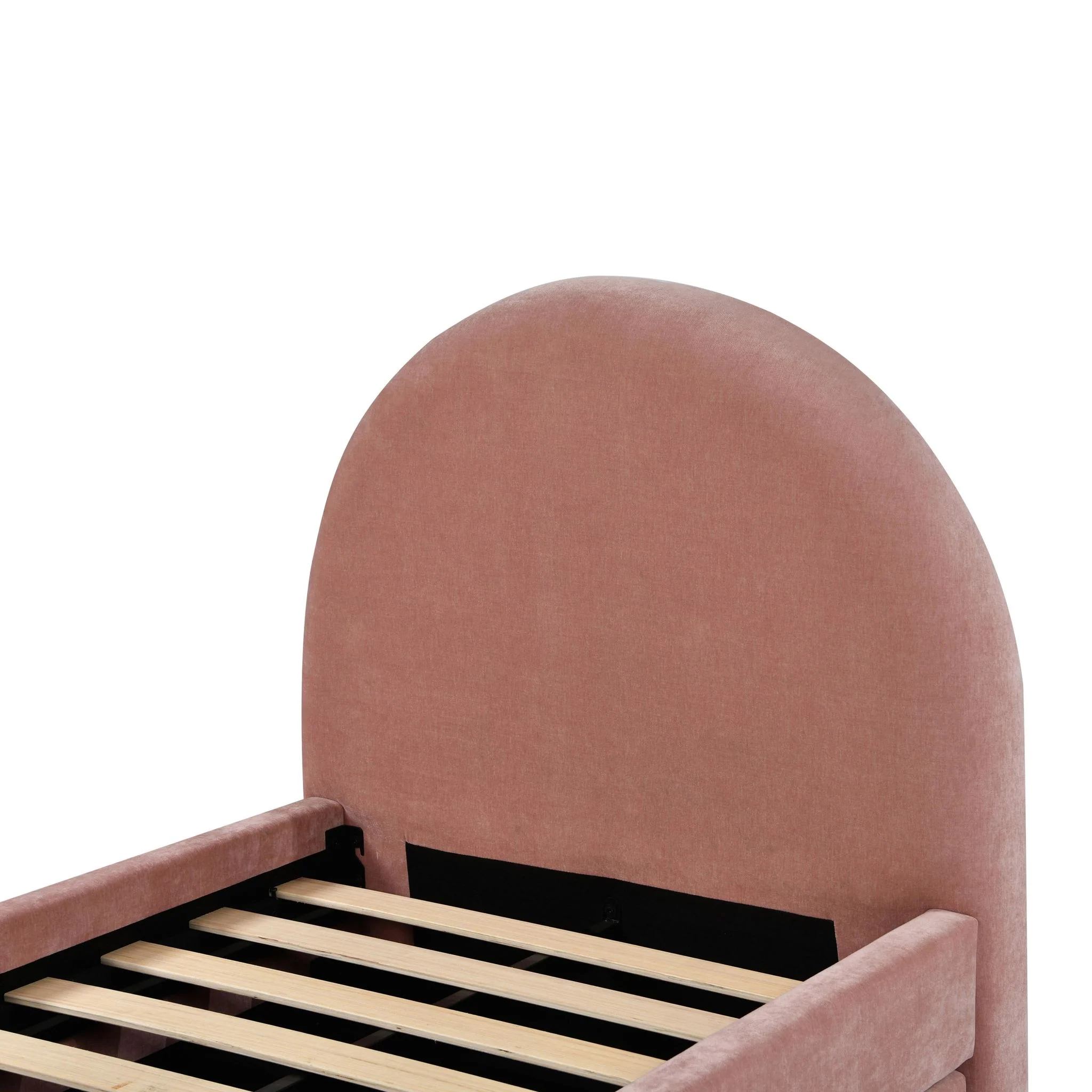 Moon Rose Upcycled Chenille Twin Trundle Bed - Image 10