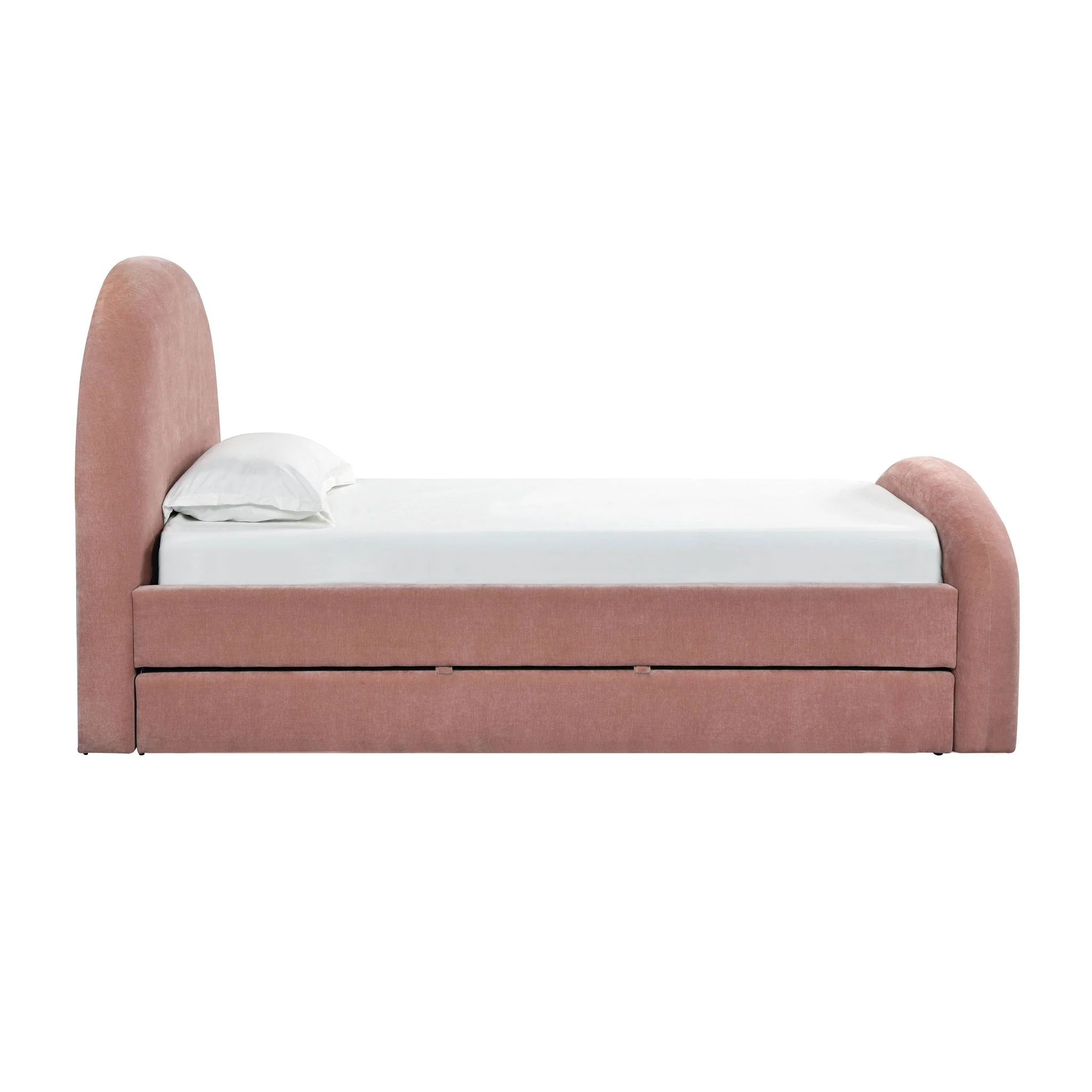 Moon Rose Upcycled Chenille Twin Trundle Bed - Image 5
