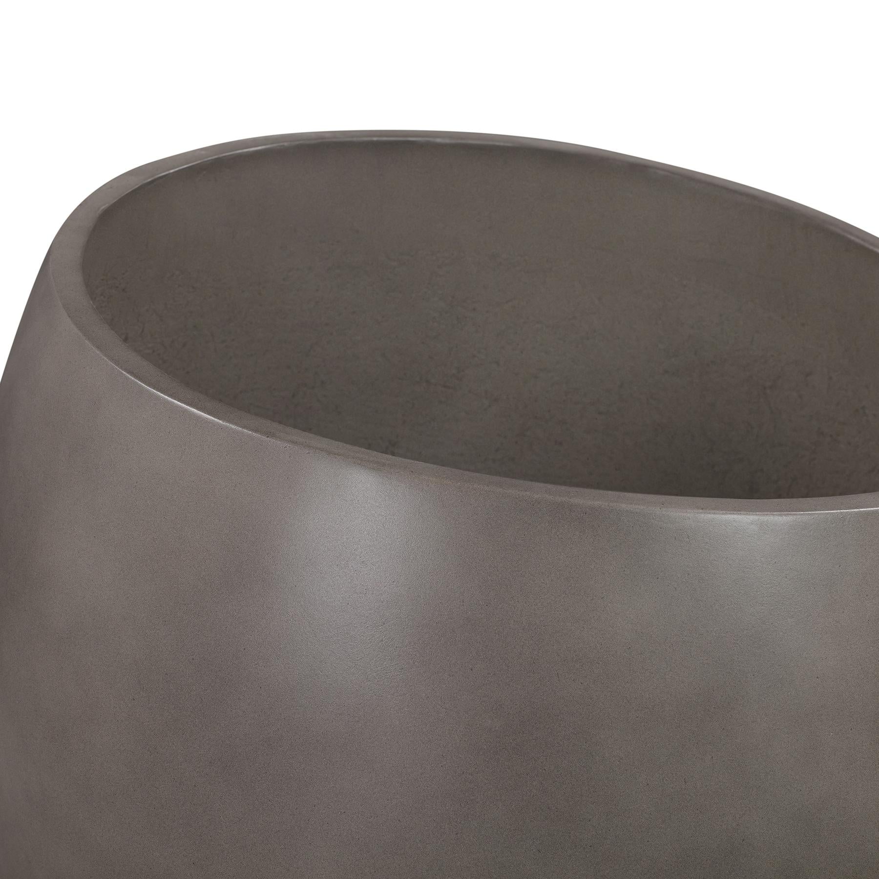 Moonstone Medium Indoor or Outdoor Planter in Gray Concrete - Image 4