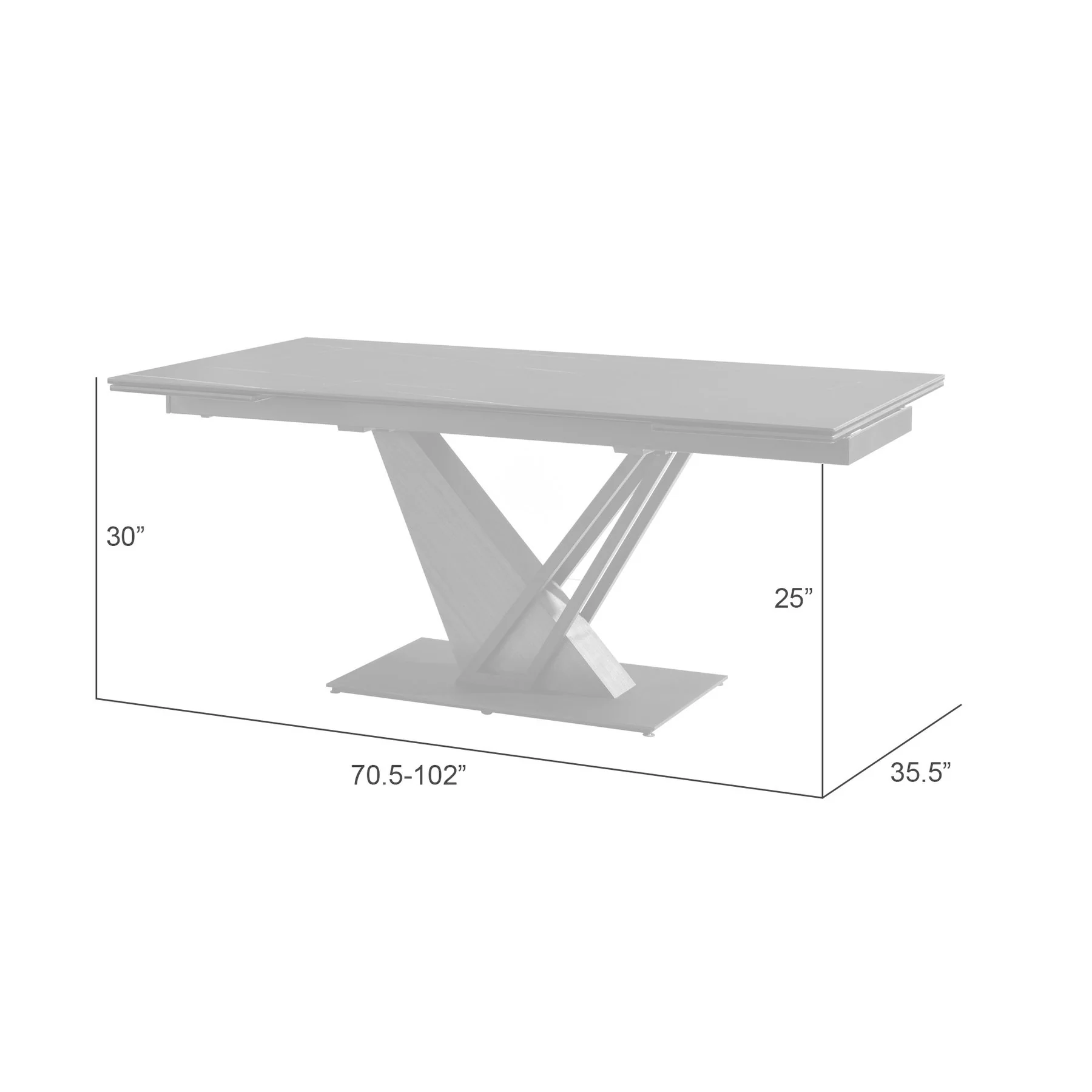 Moore Modern Extendable Rectangular Dining Table with Black Sintered Stone Table Top - Seats up to 6 - Image 10