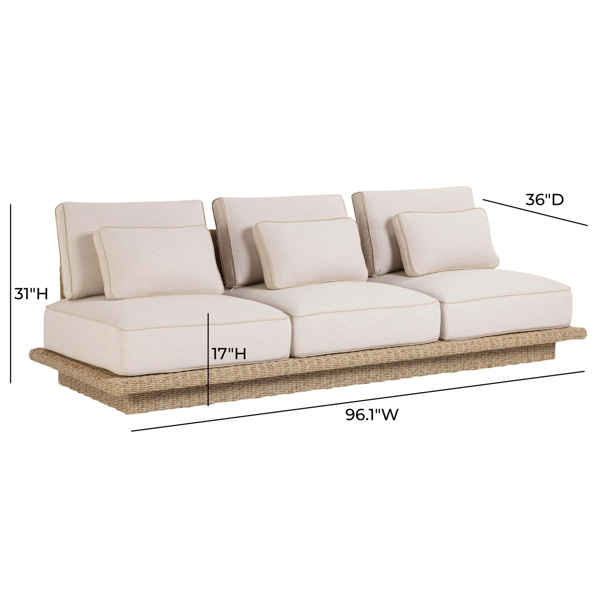 Mora Cream Outdoor 96" Sofa - Image 7