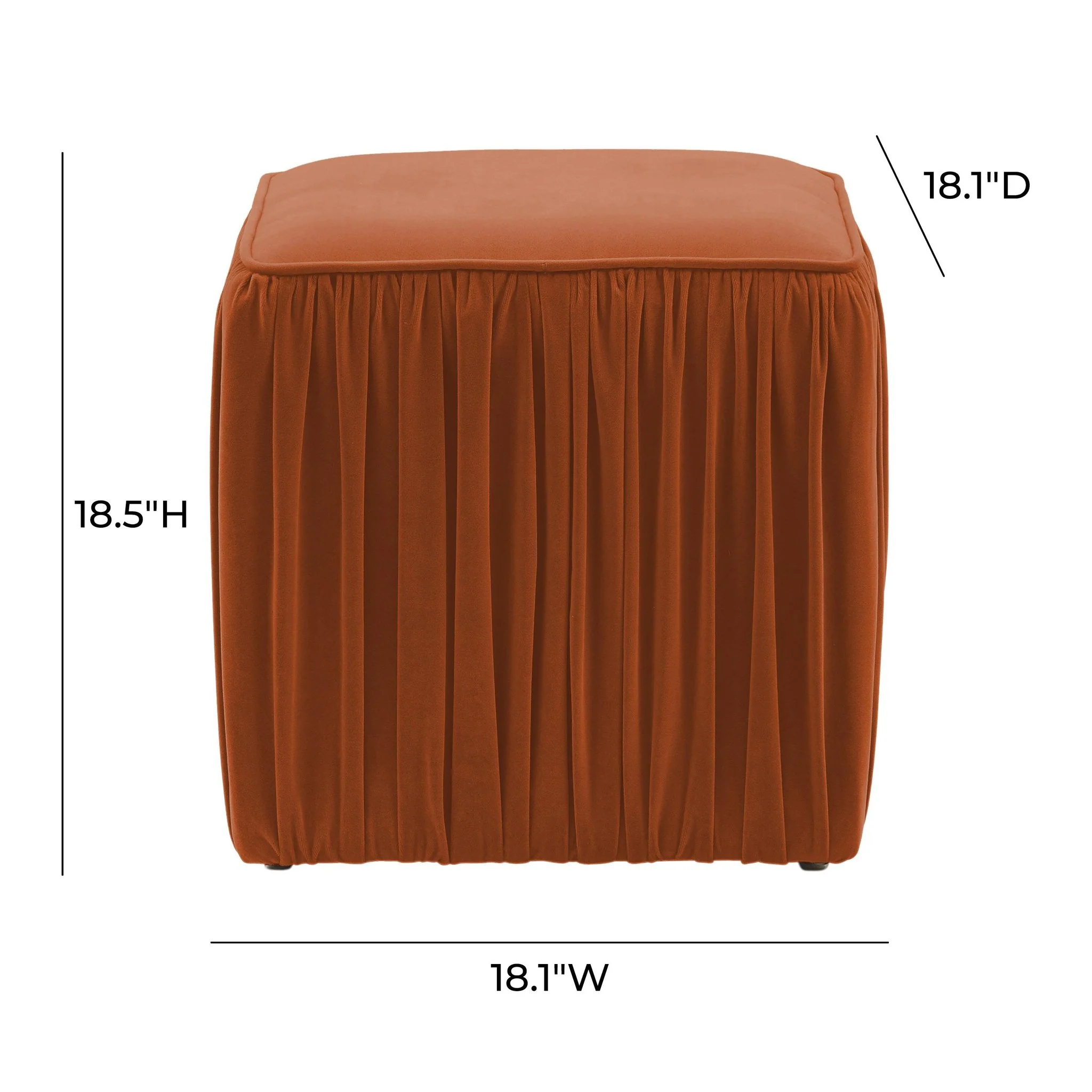 Morgan Cognac Pleated Ottoman - Image 6