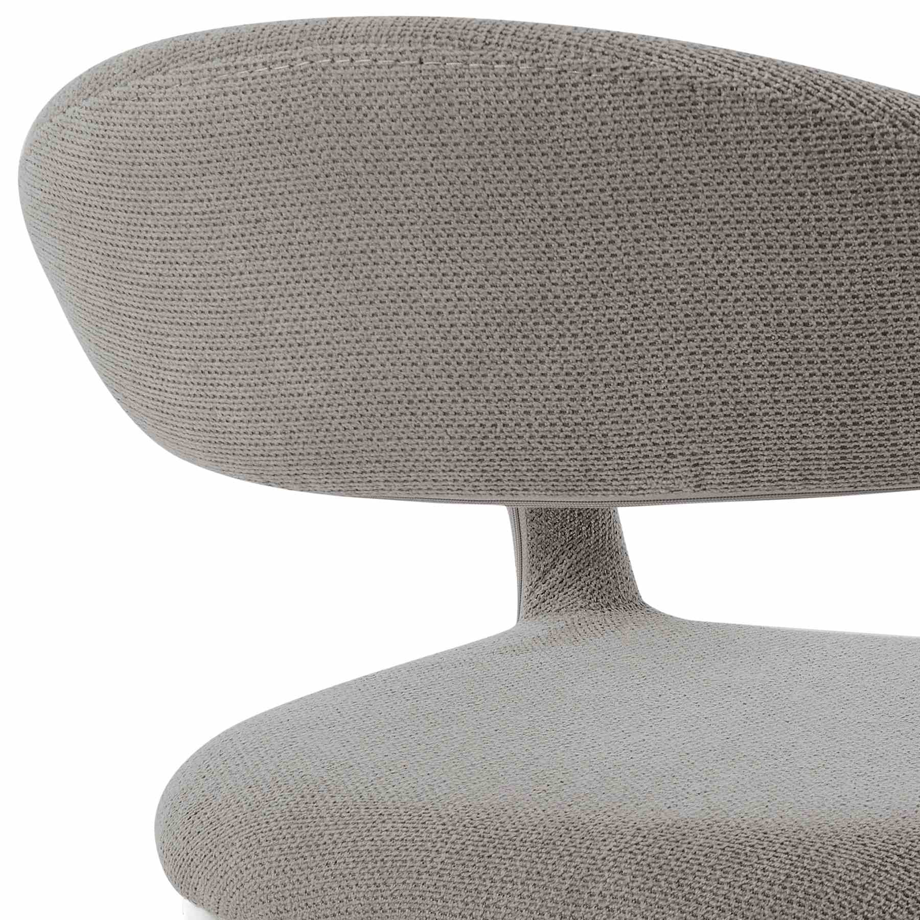 Morgan Upholstered Dining Chair with Brushed Stainless Steel and Light Gray Fabric - Set of 2 - Image 7