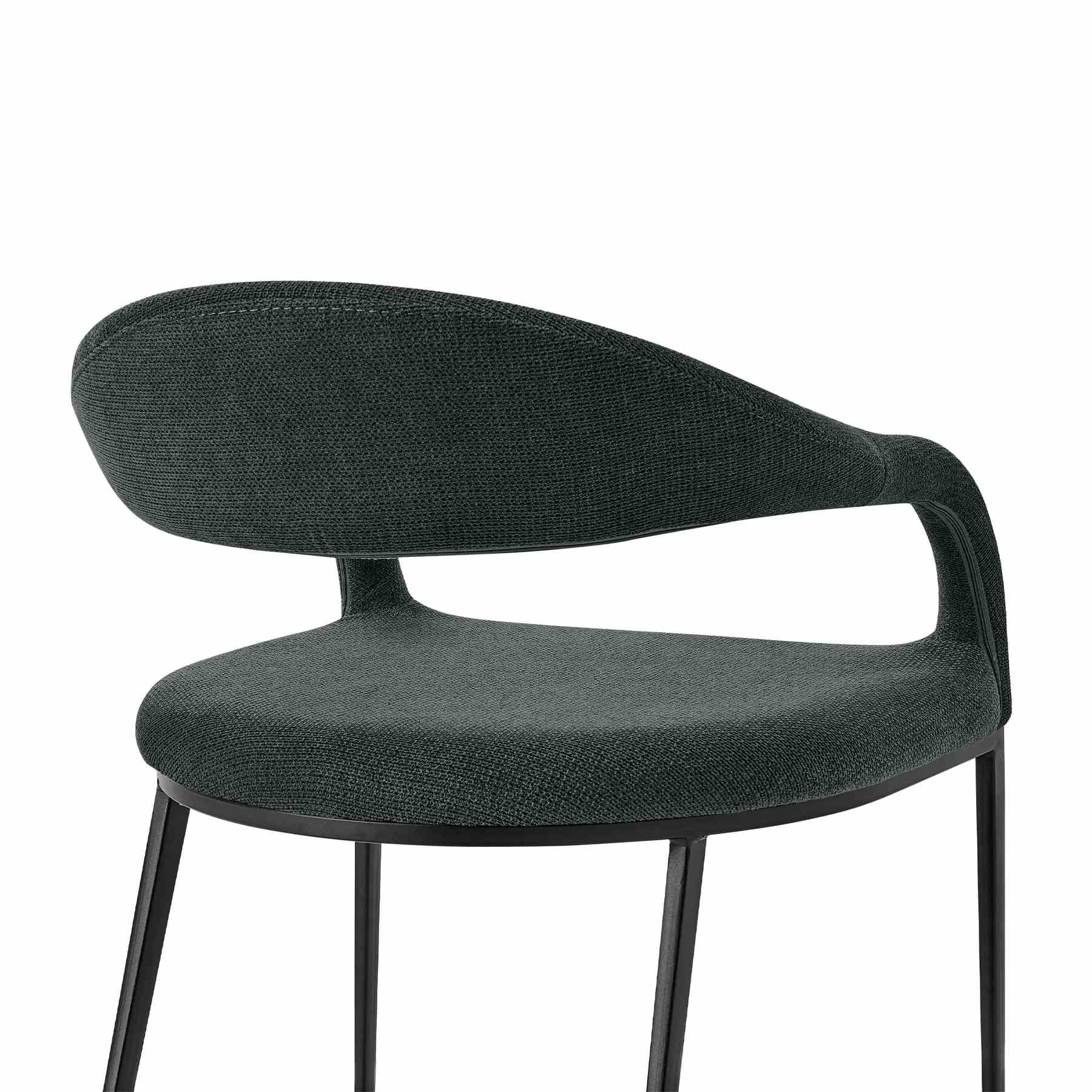 Morgan Upholstered Dining Chair with Matte Black Iron and Charcoal Fabric - Set of 2 - Image 6