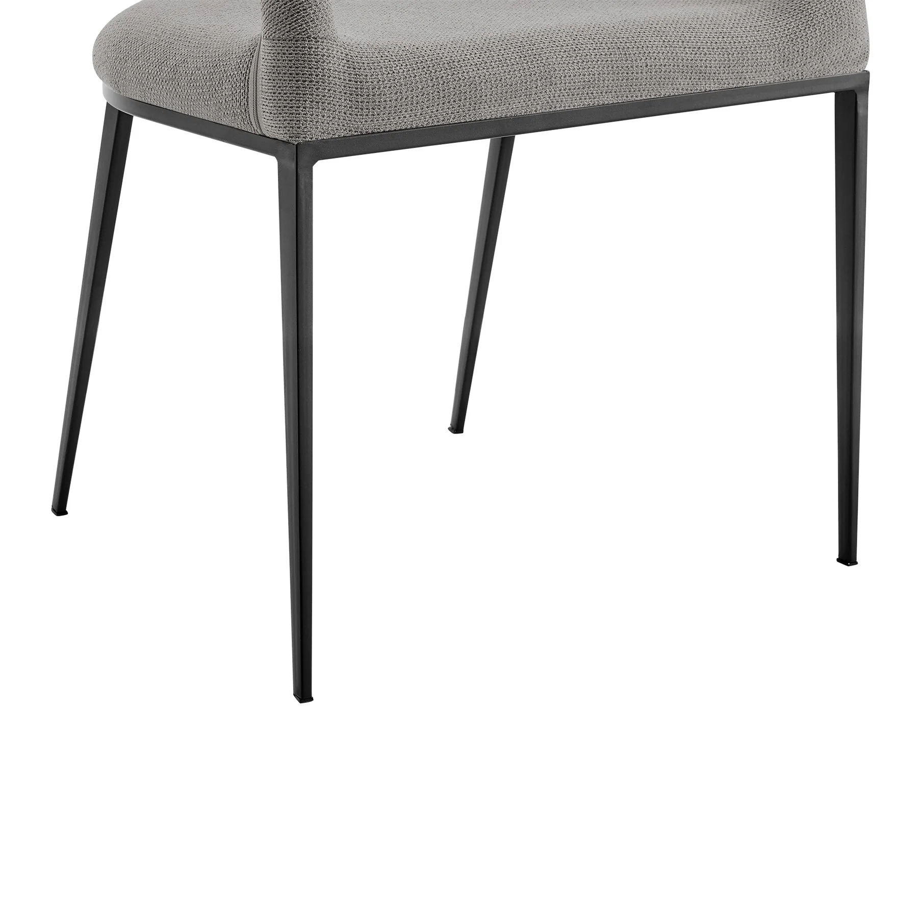 Morgan Upholstered Dining Chair with Matte Black Iron and Light Gray Fabric - Set of 2 - Image 9