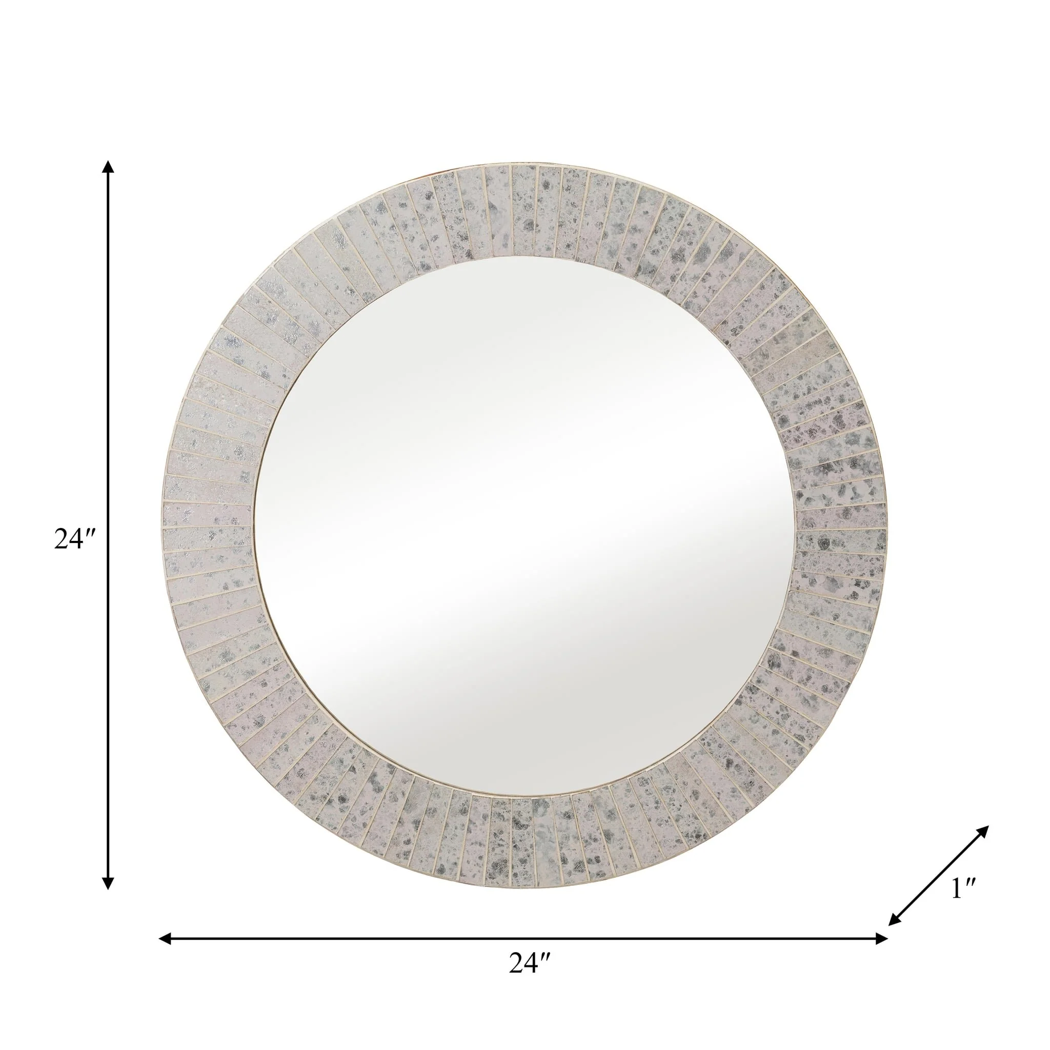 Mosaic 24" Rnd Tiled Mirror Chmpg - Image 6