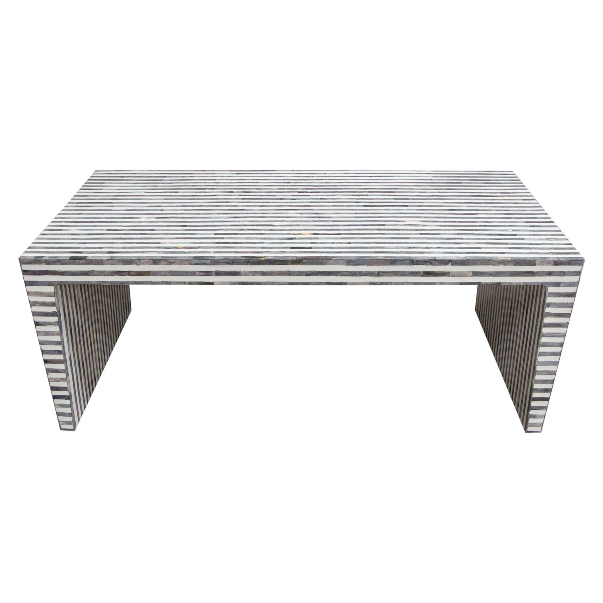 Mosaic Cocktail Table w/ Bone Inlay in Linear Pattern by Diamond Sofa - Image 2