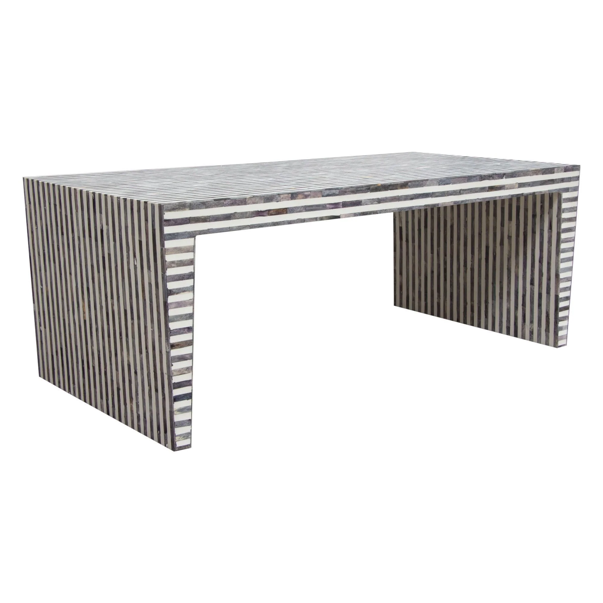 Mosaic Cocktail Table w/ Bone Inlay in Linear Pattern by Diamond Sofa - Image 4