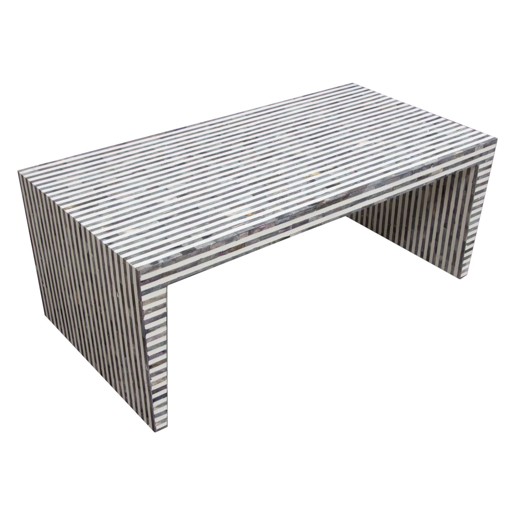 Mosaic Cocktail Table w/ Bone Inlay in Linear Pattern by Diamond Sofa - Image 6