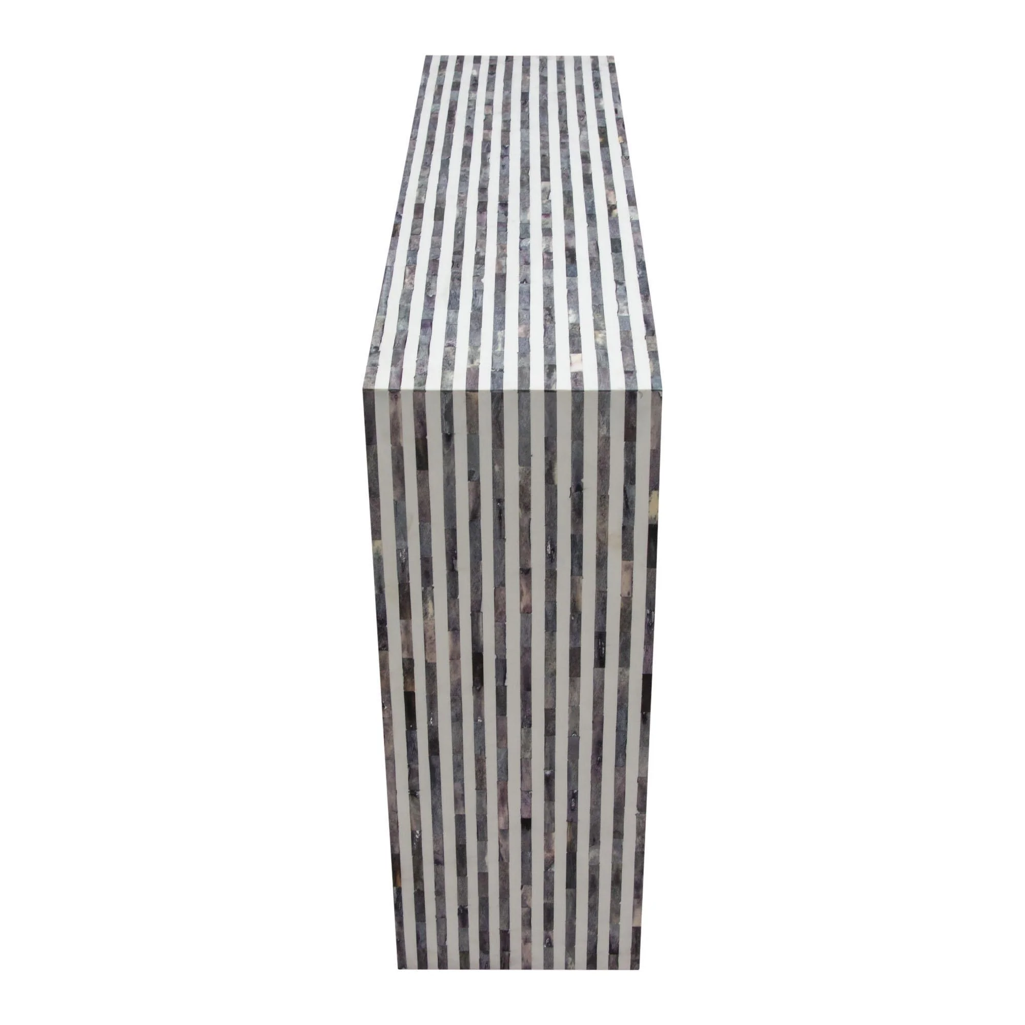 Mosaic Console Table w/ Bone Inlay in Linear Pattern by Diamond Sofa - Image 6