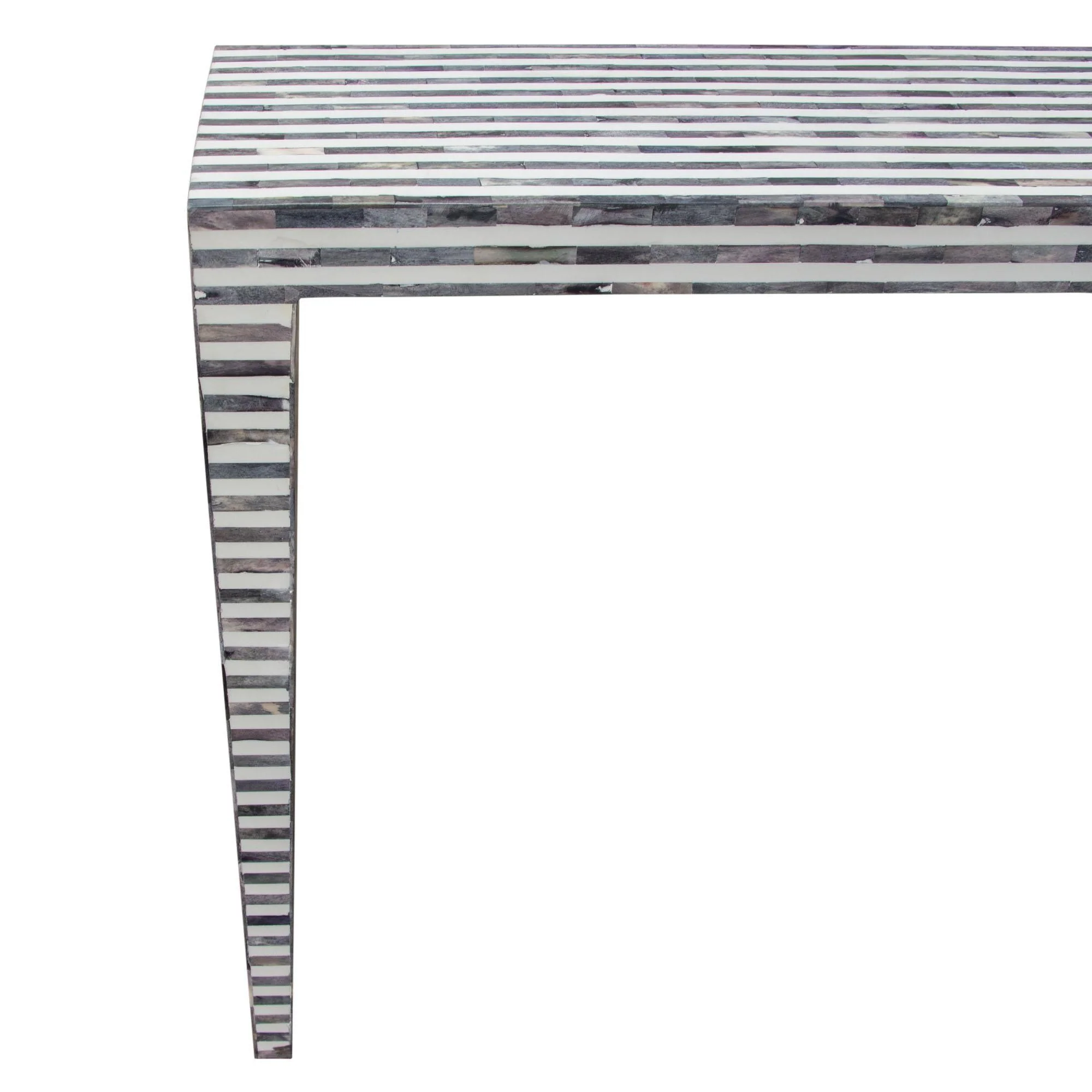 Mosaic Console Table w/ Bone Inlay in Linear Pattern by Diamond Sofa - Image 7