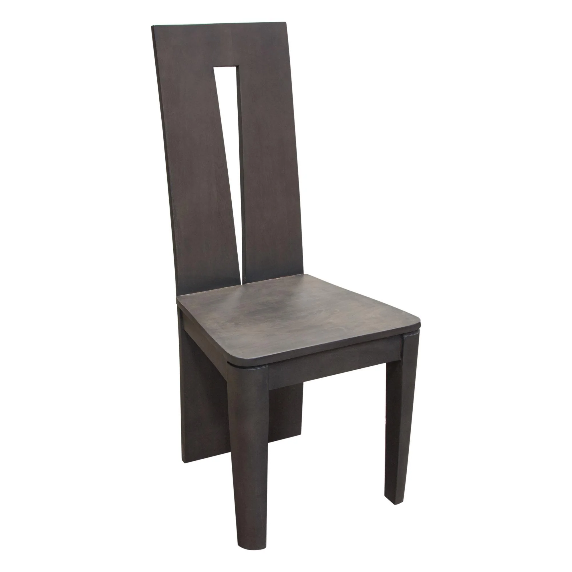 Motion 2-Pack Solid Mango Wood Dining Chair in Smoke Grey Finish w/ Silver Metal Inlay by Diamond Sofa - Image 2