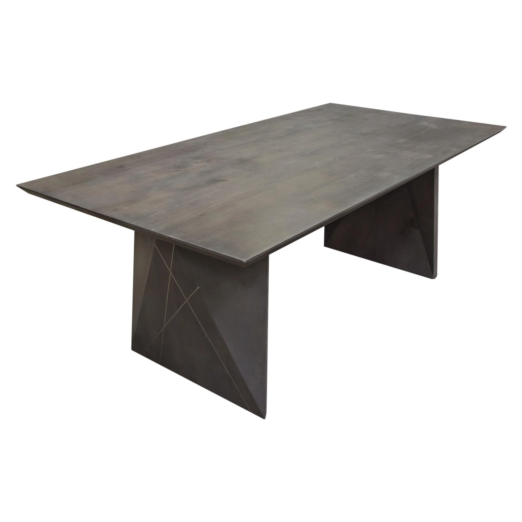 Motion Solid Mango Wood Dining Table in Smoke Grey Finish w/ Silver Metal Inlay by Diamond Sofa - Image 4